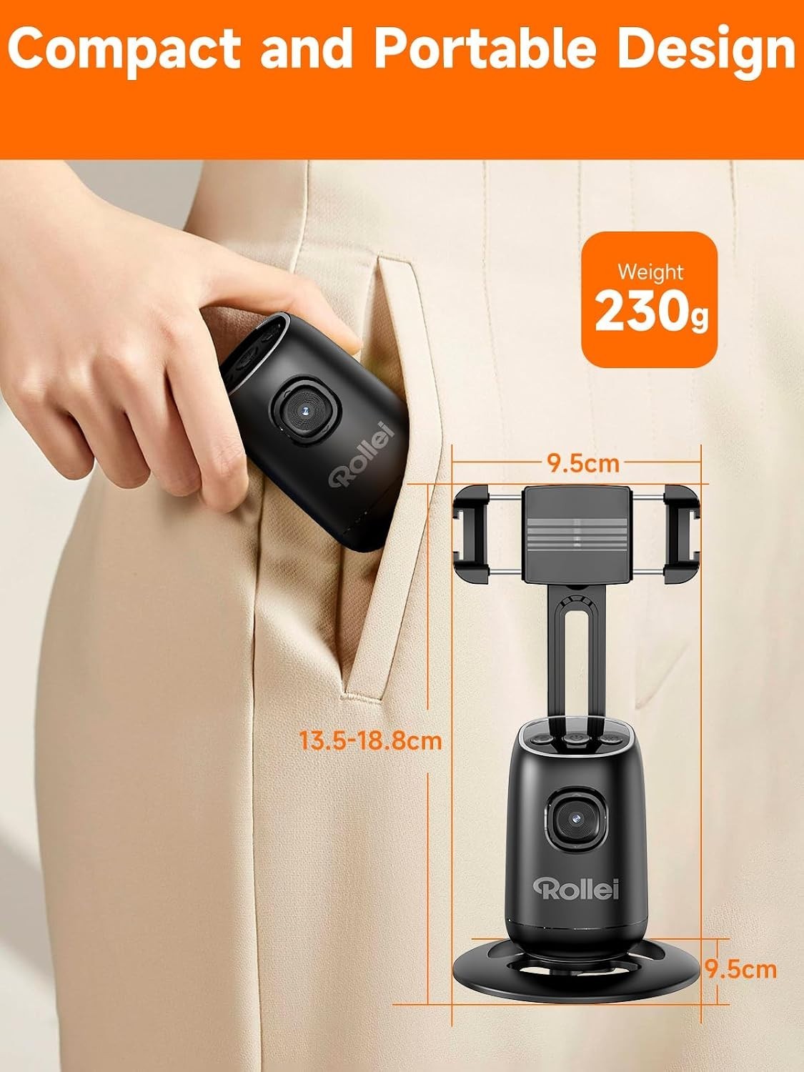 Auto Face Tracking Tripod Phone Gimbal Stabilizer for iPhone/Android