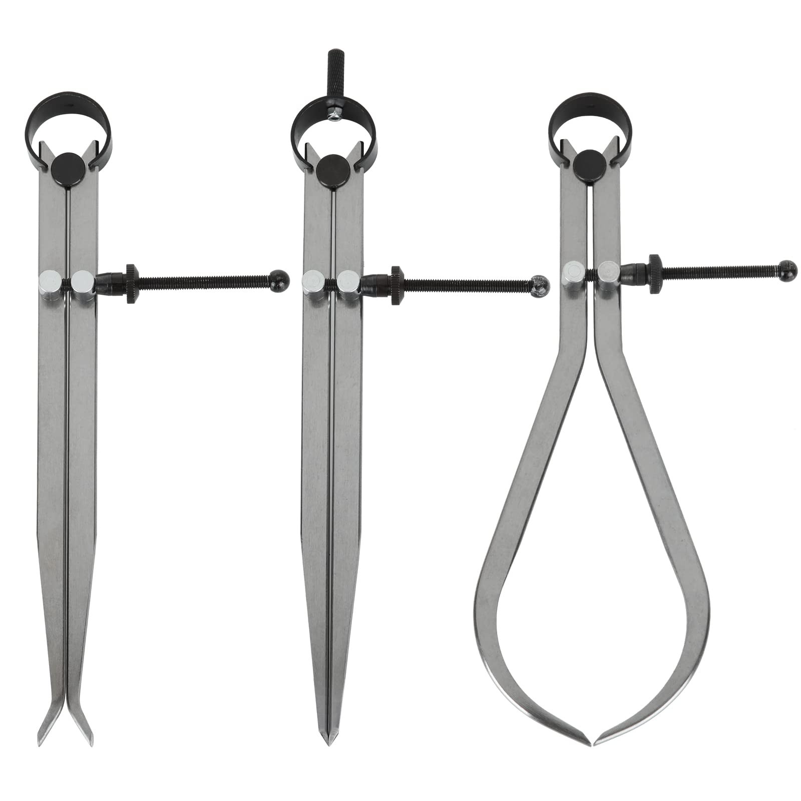 3 PCS Spring Caliper/Divider Set 8 Inch Inside Outside Measuring Tool Lathe