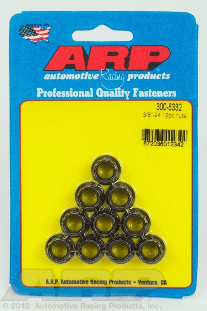 ARP 300-8332 Black 3/8-24 12pt nut kit