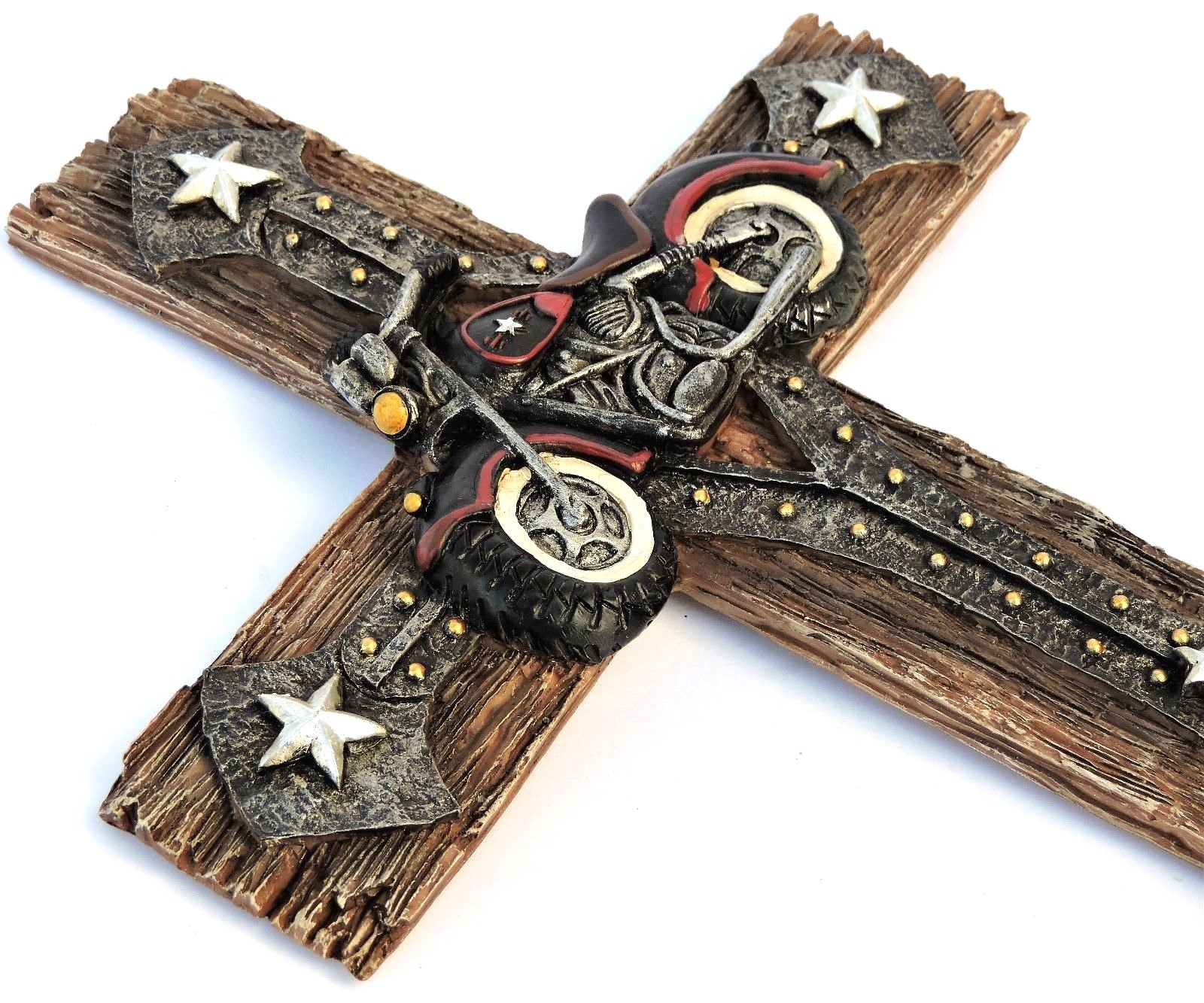 Motorcycle Cross Distressed Wall Hanging 12x8 1/2inch New