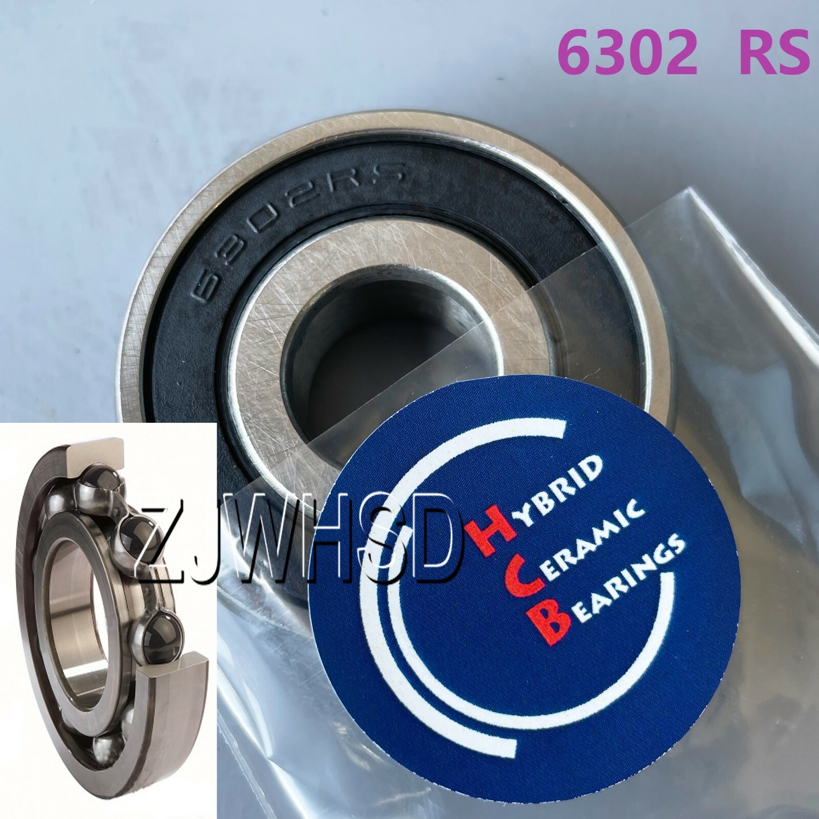 6302 2RS Si3N4 Hybrid Ceramic Ball Bearing Rubber Sealed 15 x 42 x 13mm Crank