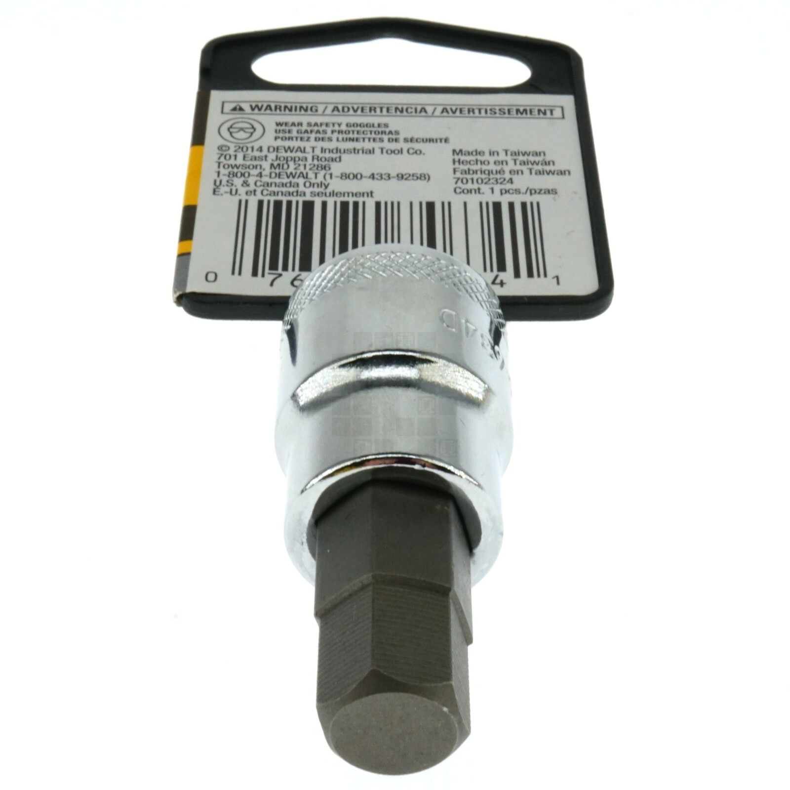 Dewalt DWMT74634OSP 7/16" Chrome Hex Bit Socket, 3/8" Drive, 74-634D