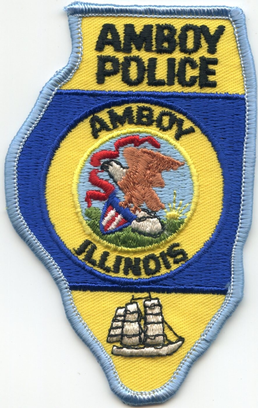 AMBOY ILLINOIS State Shape Shaped POLICE PATCH
