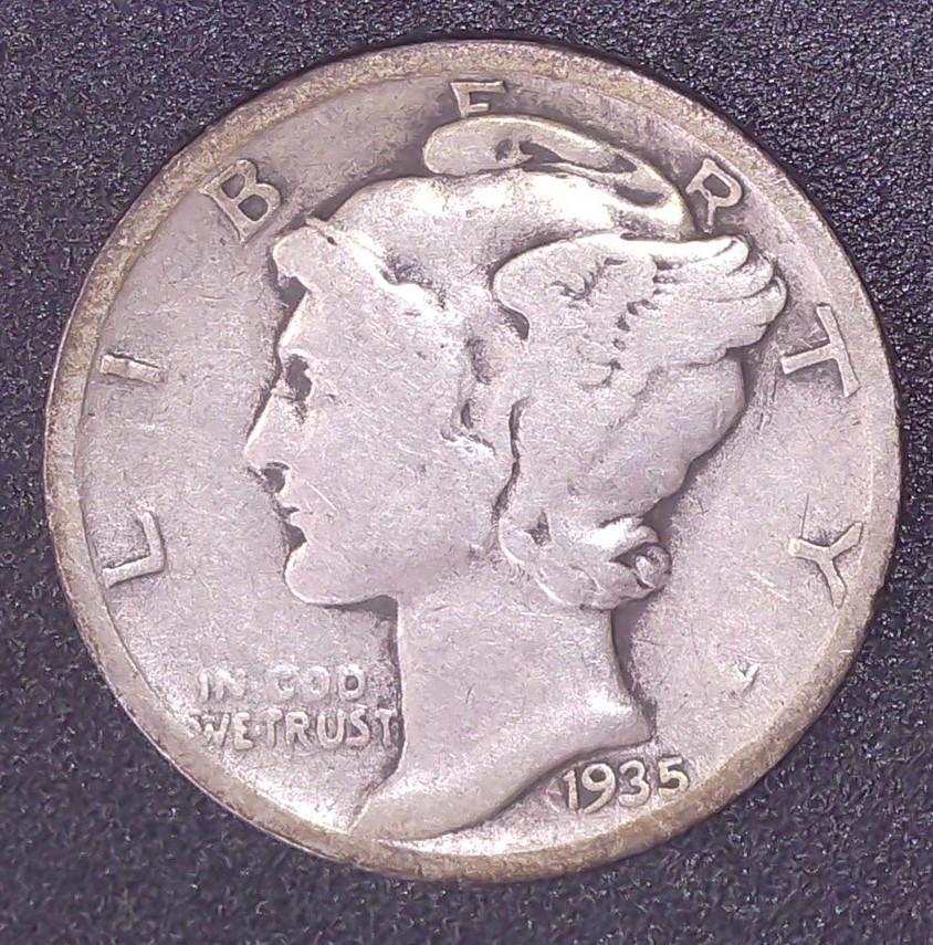 1935-S Mercury Dime 90% SILVER Circulated San Francisco Mint