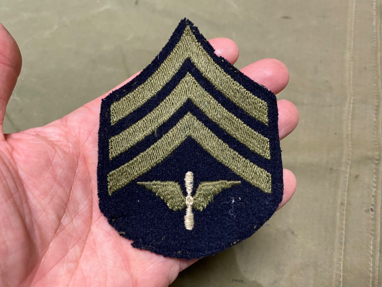 ORIGINAL WWII US AIR FORCE AAF AIR CADET JACKET SHIRT SLEEVE NCO INSIGNIA