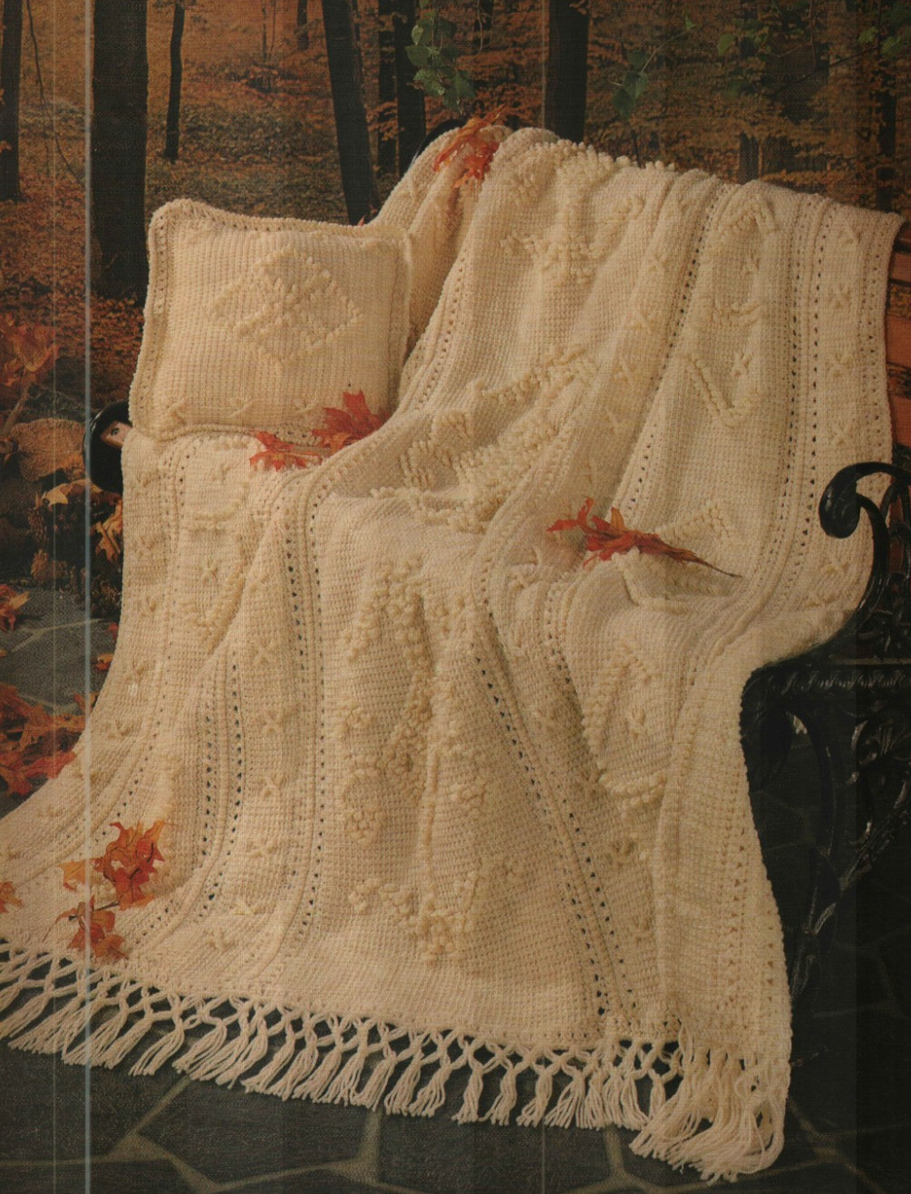 FISHERMAN'S DREAM AFGHAN & PILLOW HOME DECOR CROCHET PATTERN INSTRUCTIONS
