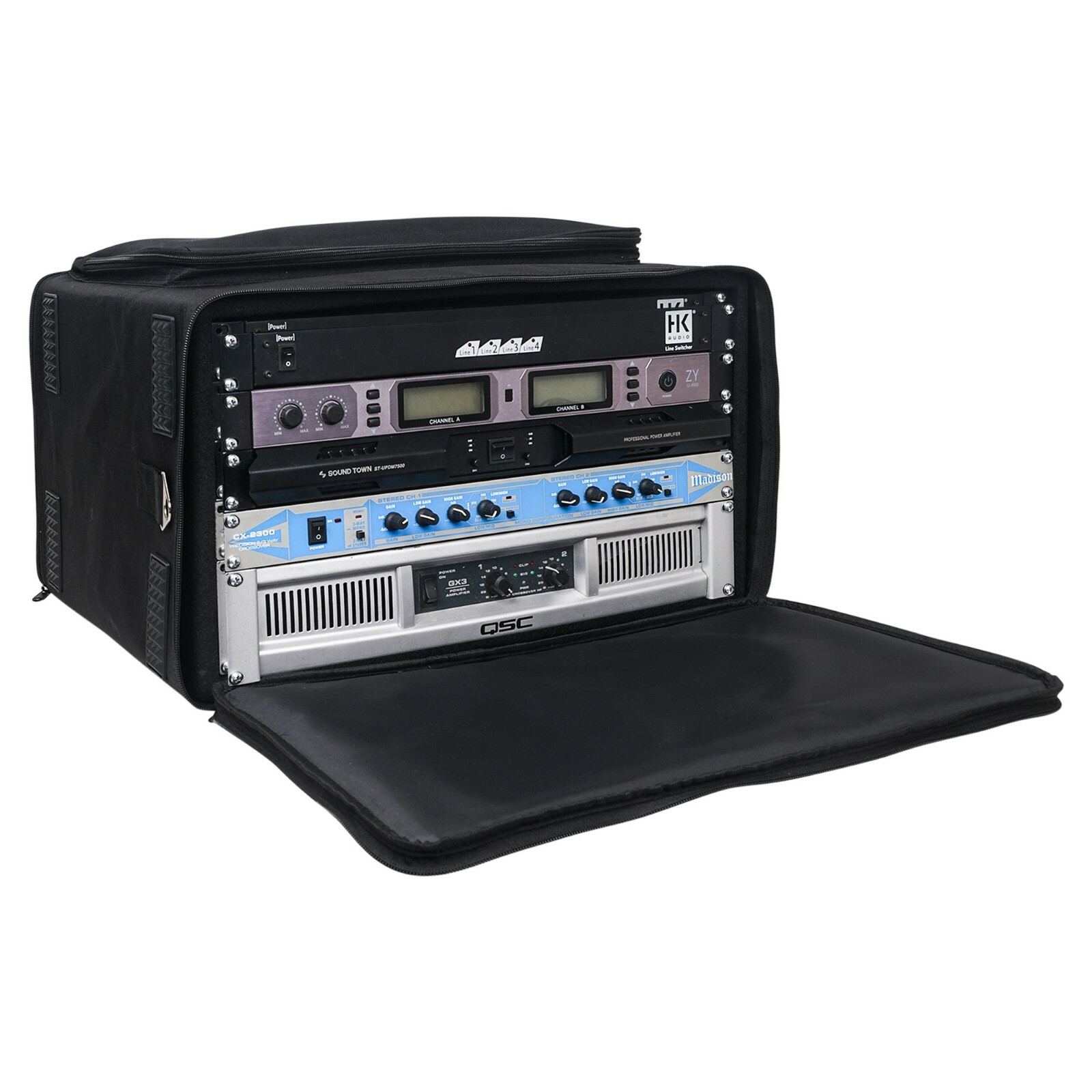 Sound Town Portable 6U Rack Bag w/ 14" Rackable  Plywood Rack Frame (STRB-616B)