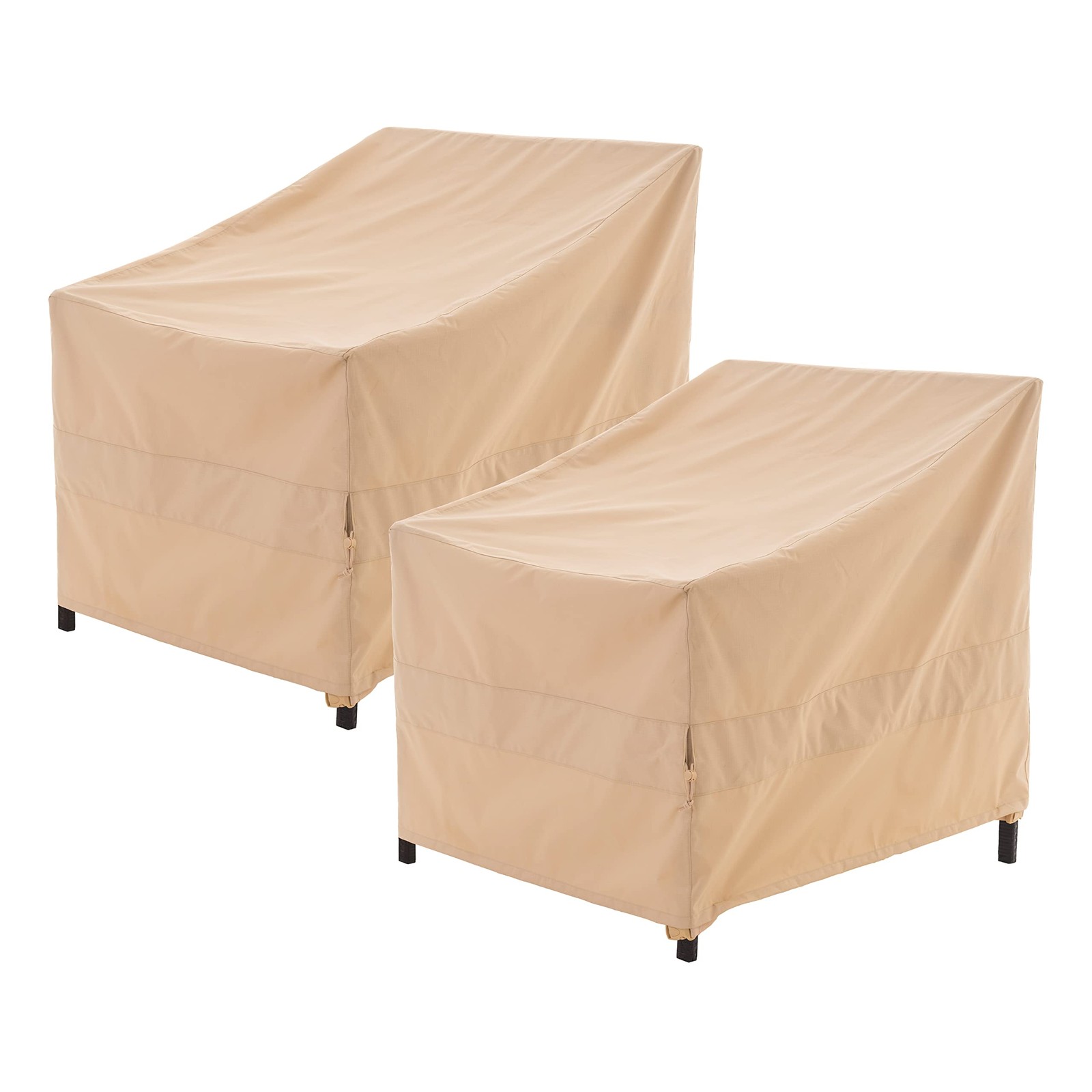 WJ-X3 Patio Chair Cover, Outdoor 43W x 42D x 42H, 2-Pack, Lounge Chair, Beige