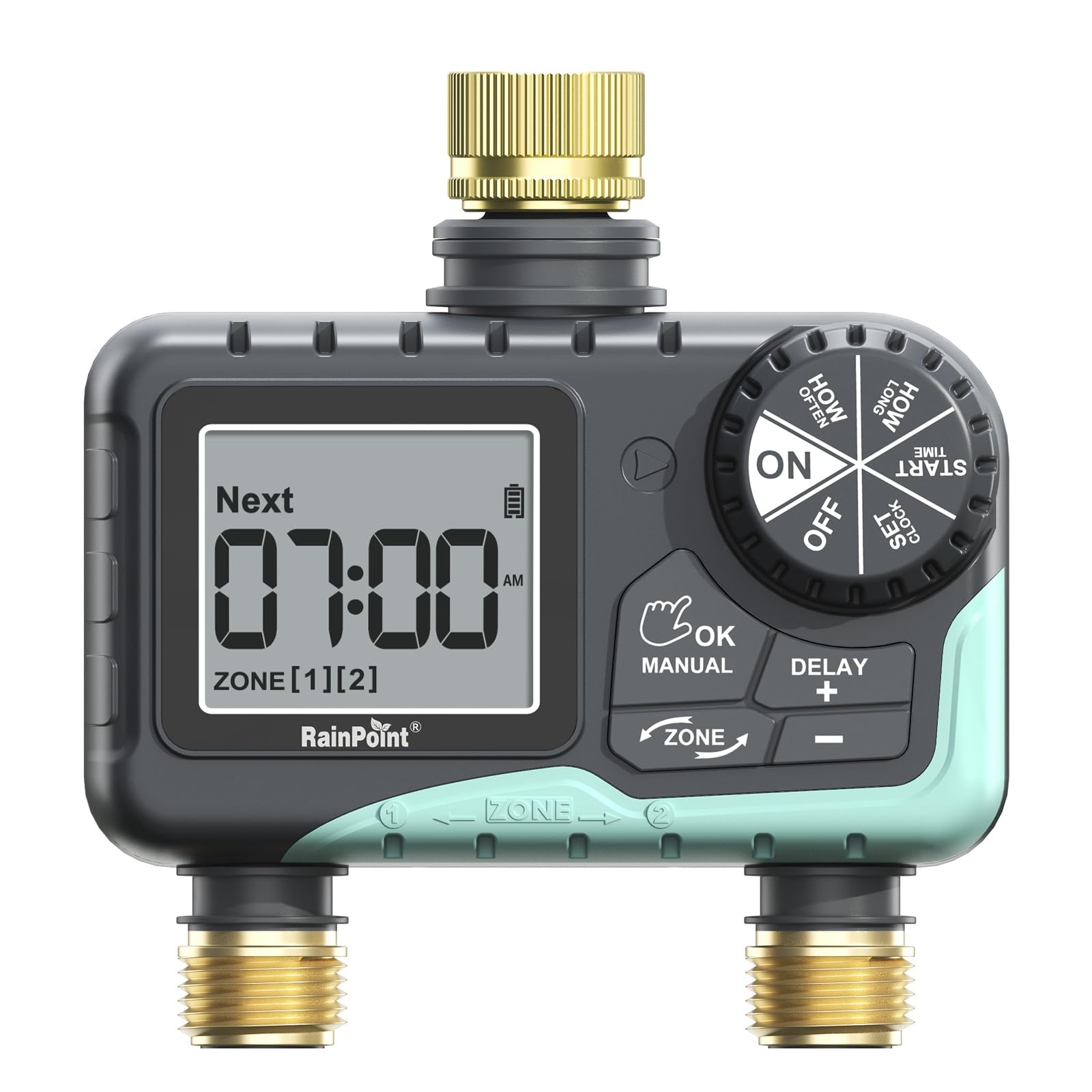 Rainpoint 2 Zone Sprinkler Brass Inlet And - For Garden Hose Rain