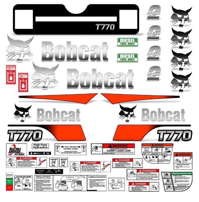 Decal Kit fits Bobcat T770 Track Skid Steer M-2 + Safety & Diesel Stickers USA