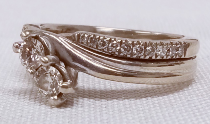 14k White Gold Diamond Forever Us Wedding Ring - Size 6 - 6.5g