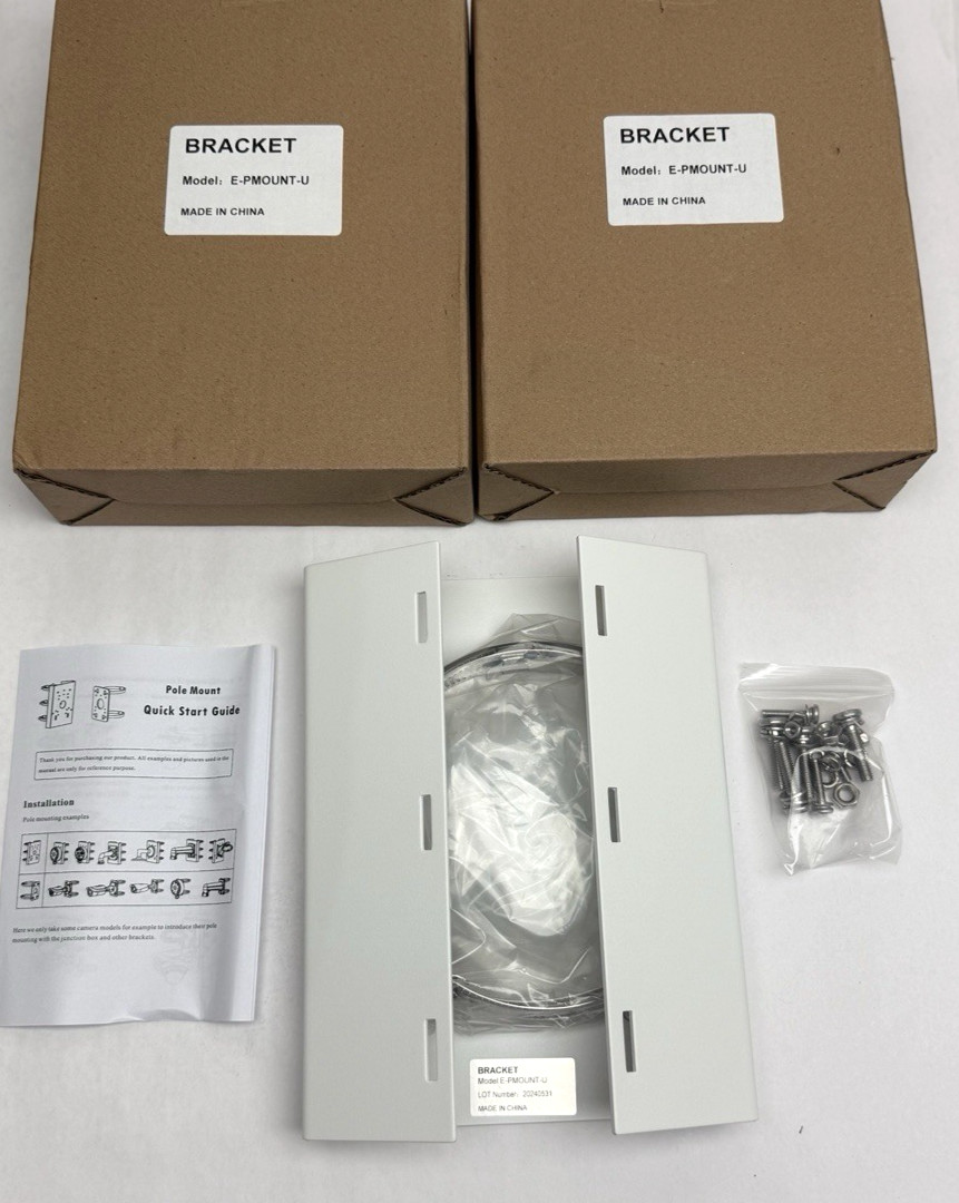 Lot Of 2, E-PMOUNT-U Pole Mount Bracket, Compatible W/ Epcom E Series Cameras