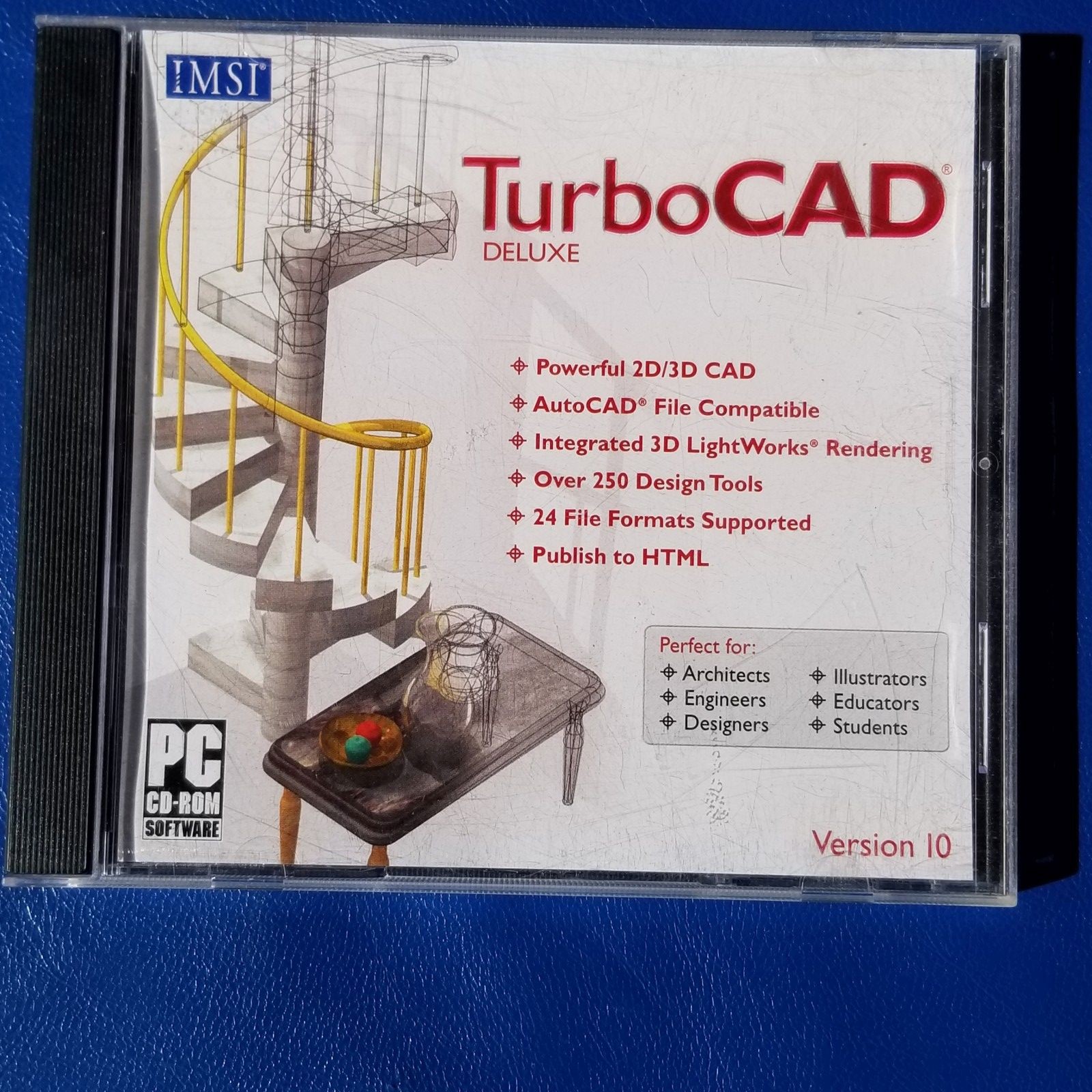 TurboCAD Deluxe Version 10 PC CD-ROM 2D 3D CAD Design Tools Code Not Guaranteed