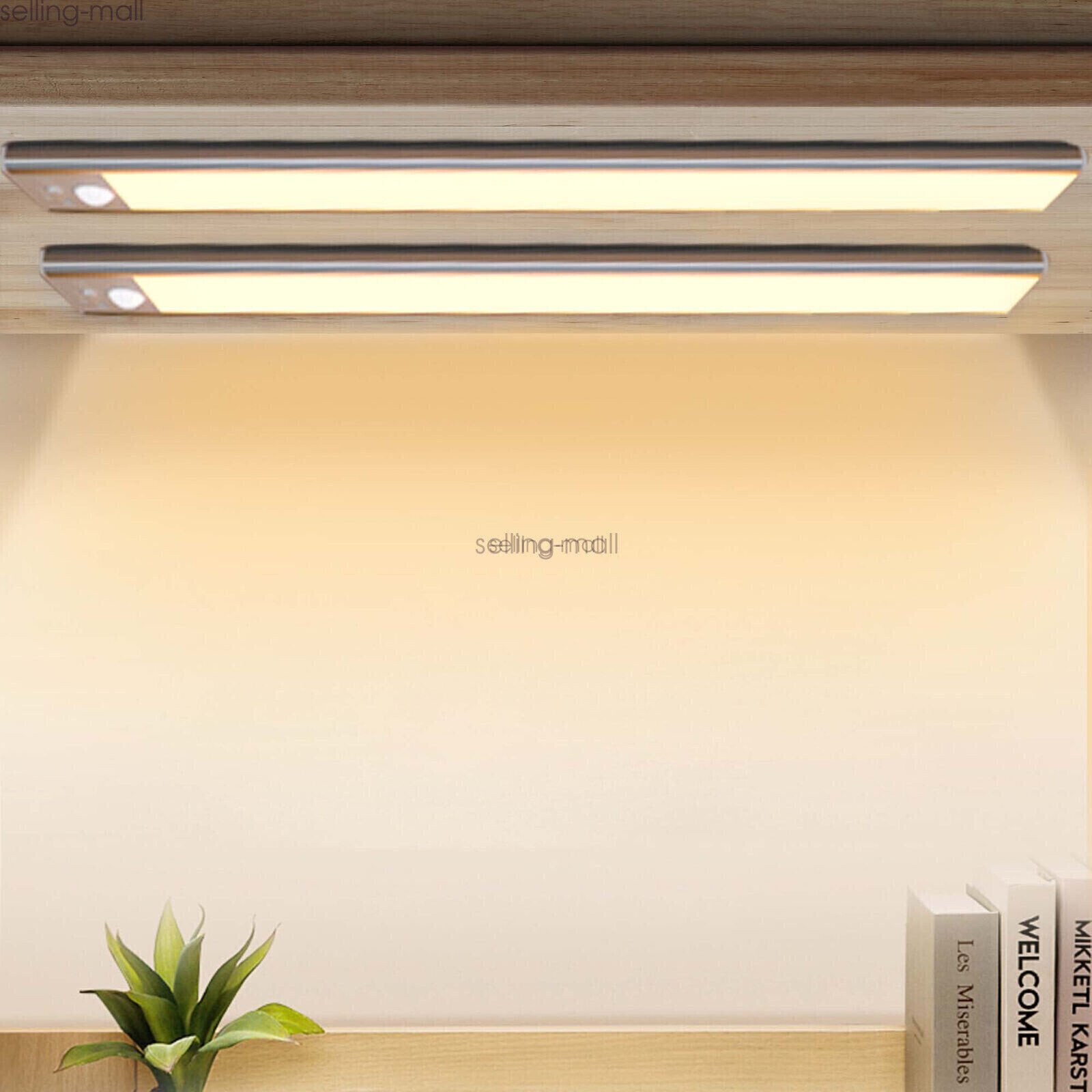 80/104/146 LED Under Cabinet Lighting Motion Sensor Stick-on Night Light Bar