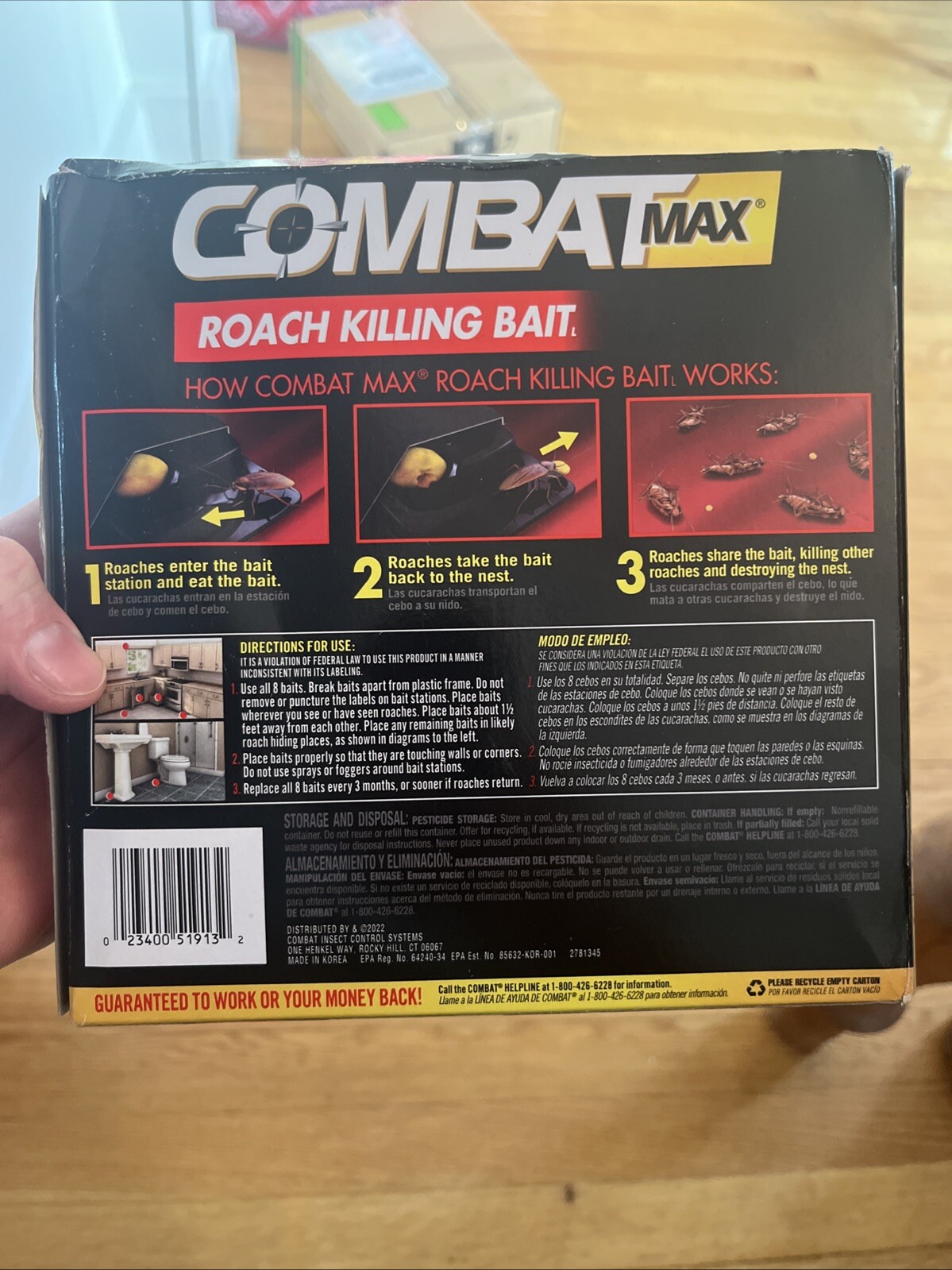 (SEALED) Combat Max Roach Killing Bait- 8 Bait Stations