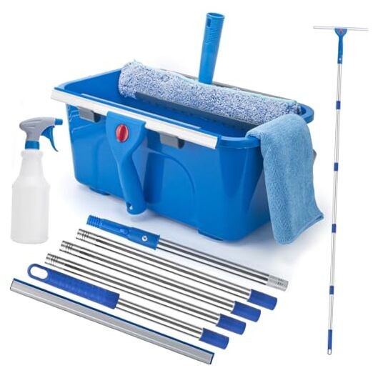 Window Cleaning Kit for Home and Commercial Use, 6 Ft Long Handle Professional