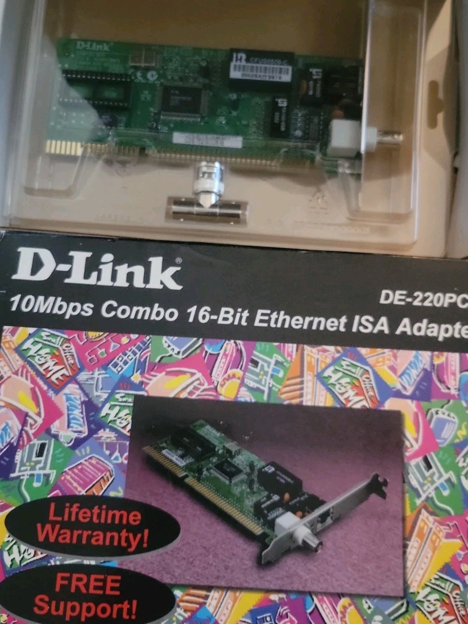 D-Link DE-220PCT Ethernet ISA Adapter 10Mbps Combo 16-Bit -  Open  Box