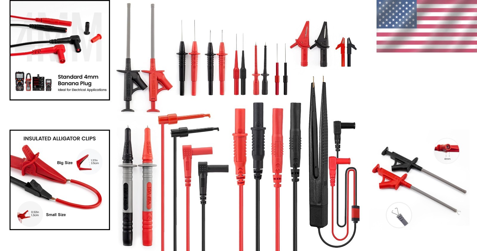 Replaceable Probes Set with Alligator Clips
