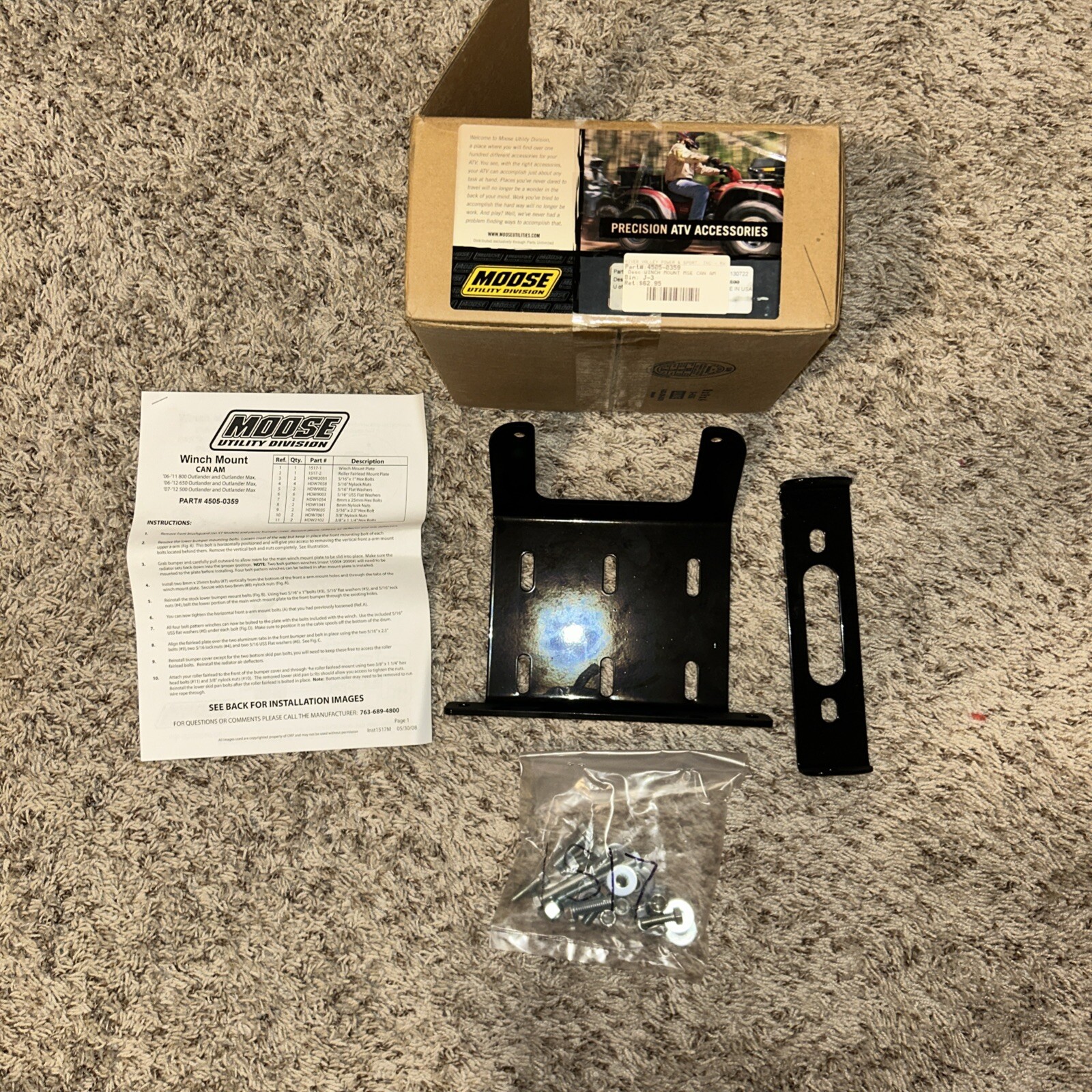 4505-0359 MOOSE WINCH MOUNT 2006-2011 OUTLANDER,MAX 500,650,800 OEM NOS