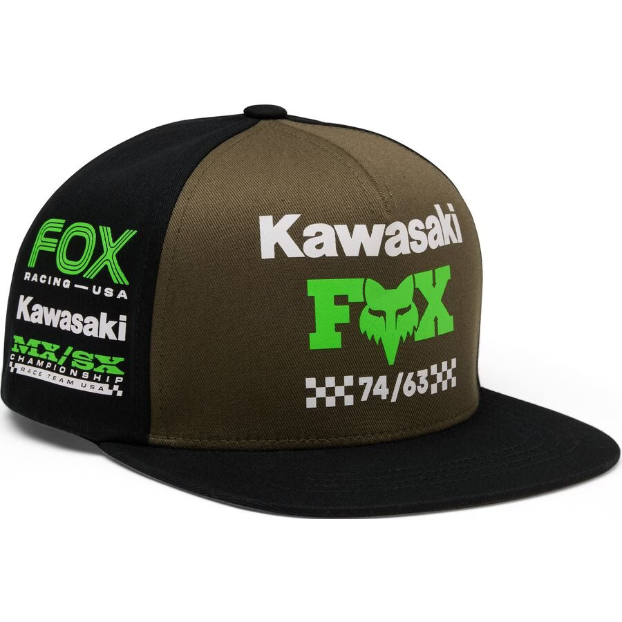 Fox Racing 2026 Youth Kawasaki Snapback Hat - Black 38296-001-OS
