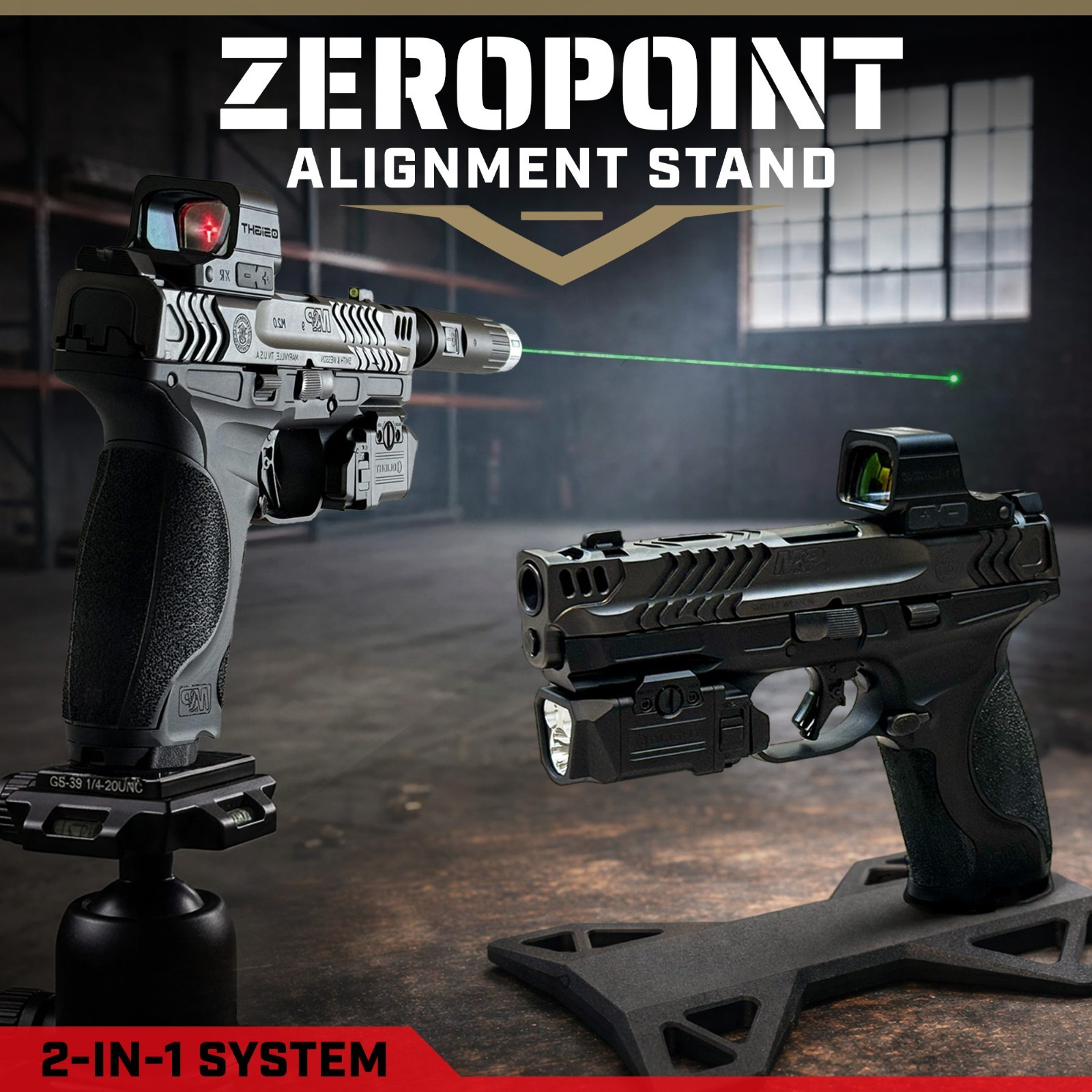 Handgun Sight Alignment Stand w/ Detachable Tripod Mount | Bore Sight Zero Tool