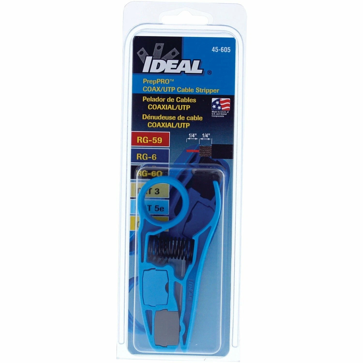 Ideal 45-605 PrepPRO COAX/UTP Cable Stripper New
