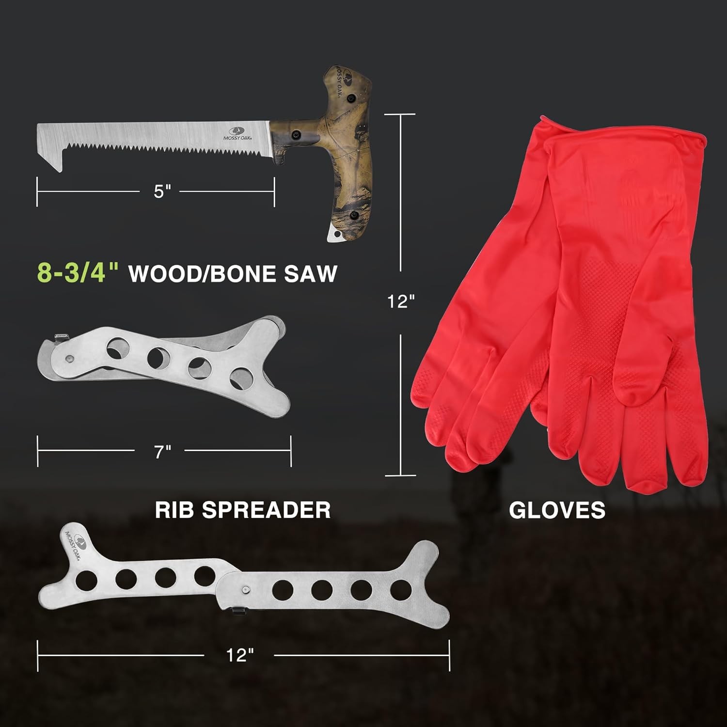Hunting Field Dressing Kit Portable Butcher Game Processor Set 8-Piece