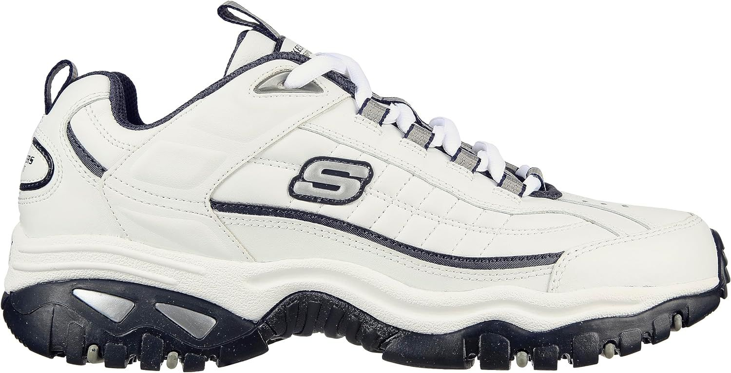 Skechers Men's Energy Afterburn Lace-Up Sneaker 10.5, White/Navy