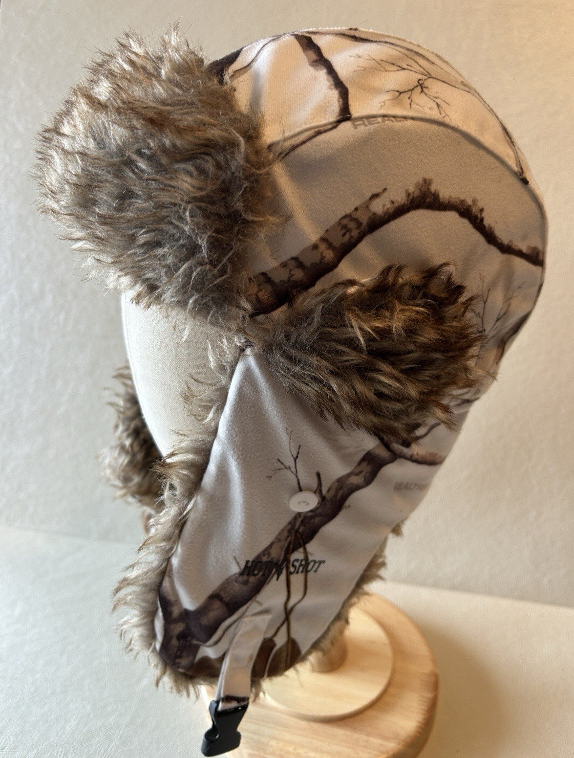 Real Tree Hot Shot Bomber Hat Browns Faux Fur Thinsulate #2 SEE NOTE