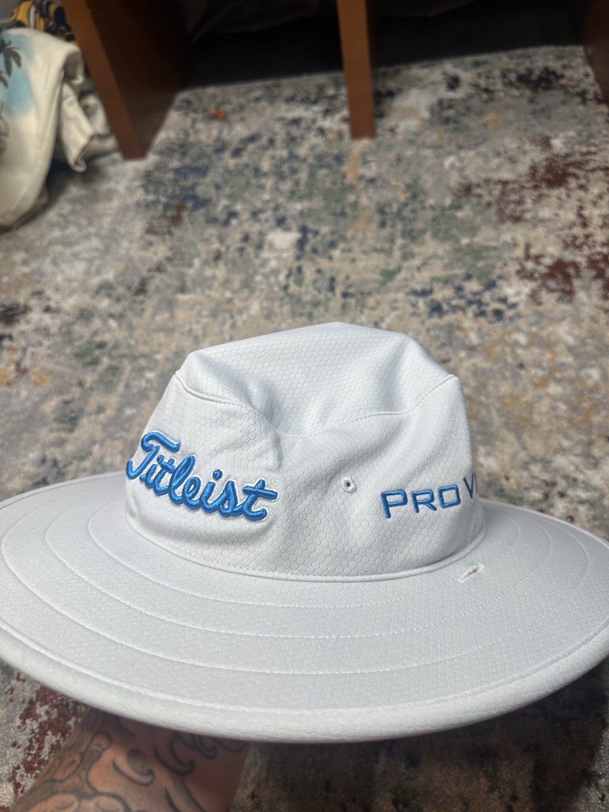 Titleist Pro V1 White Sun Hat Lightweight Mesh Polyester One Size
