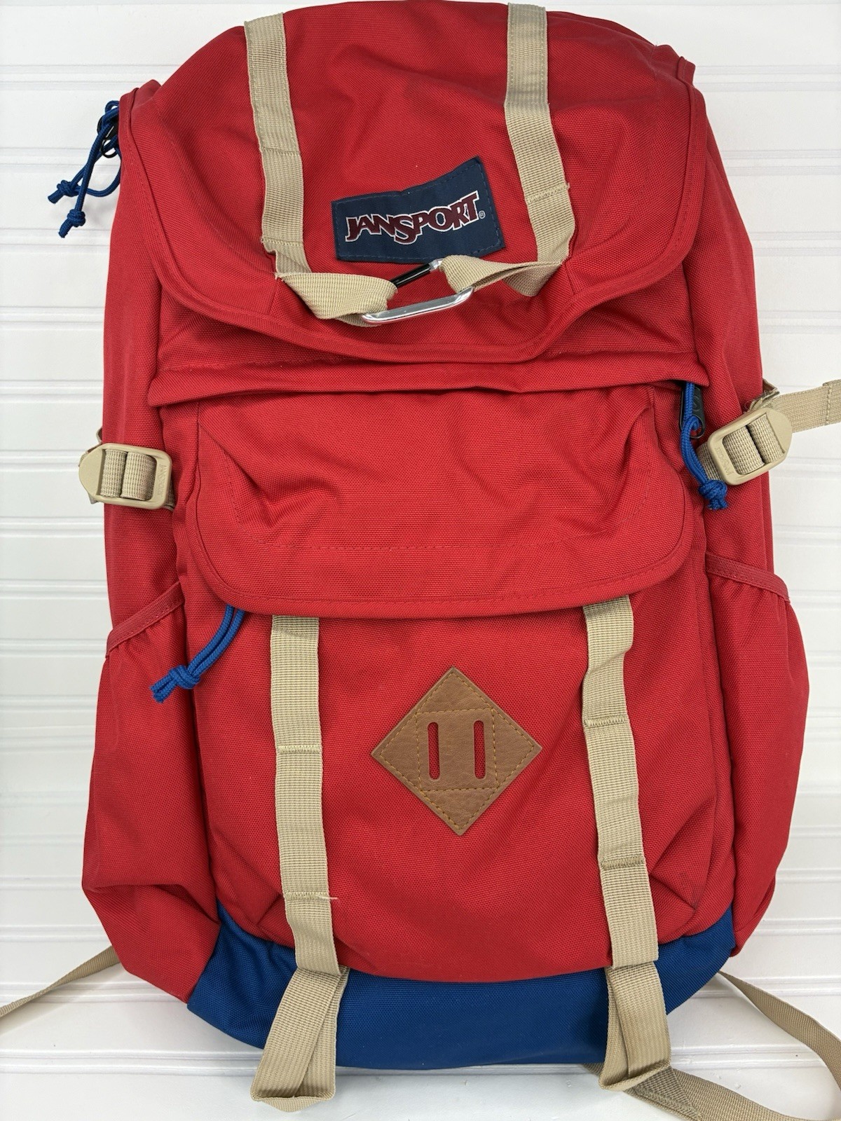 Jansport Classic Javelina Backpack W/ Laptop Compartment JS0A2T31 Red & Blue EUC
