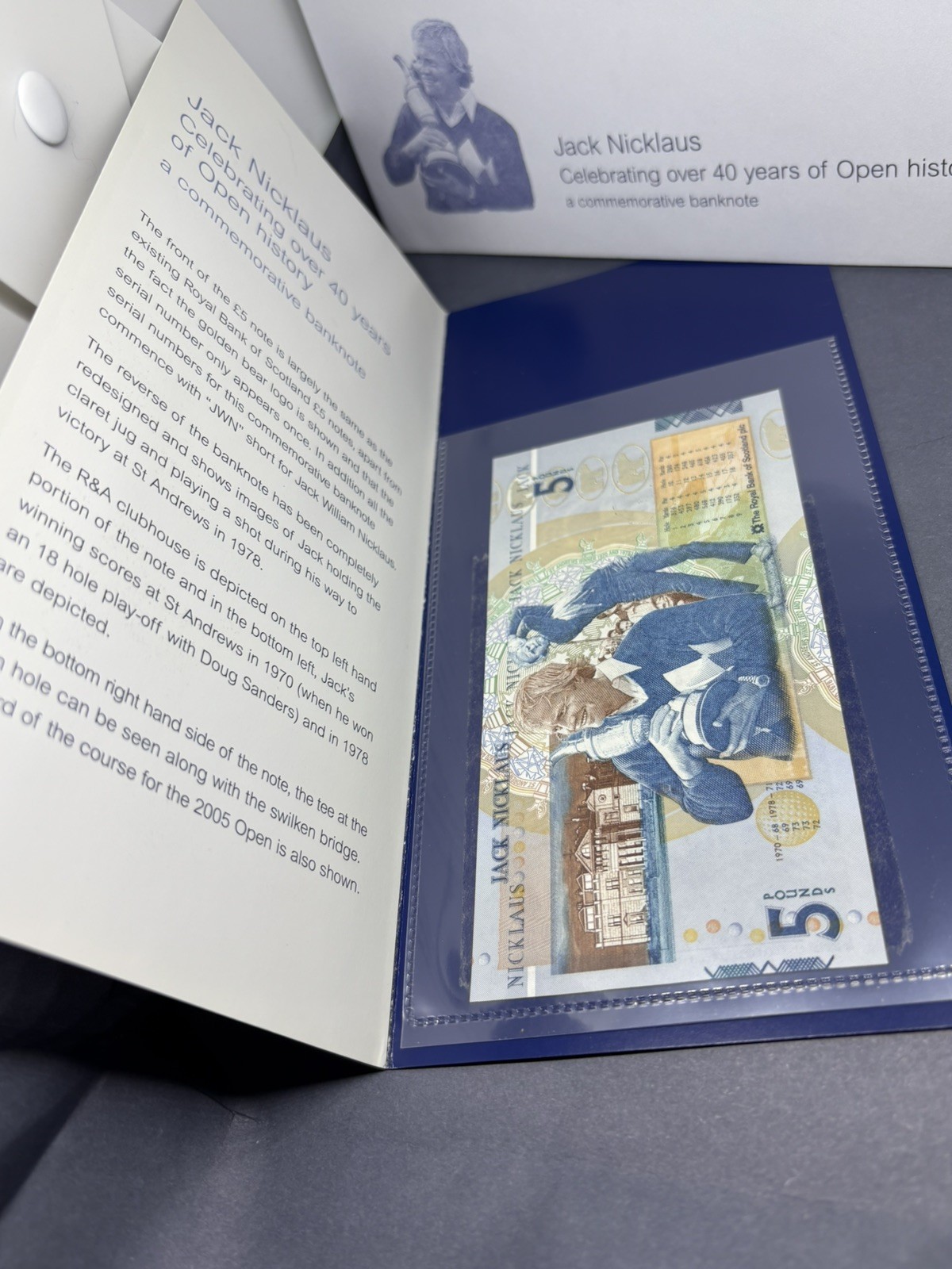 Royal Bank of Scotland Five Pound Bank Note Jack Nicklaus Commemorative 2005