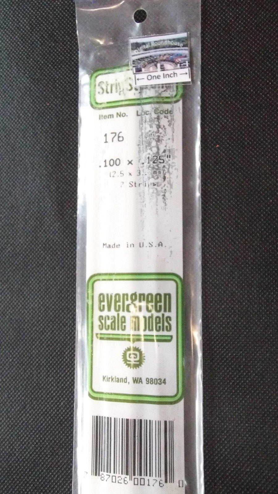 Evergreen Scale Models #176 Strips (.100" X .125" X 14") Opaque White, pkg. 7