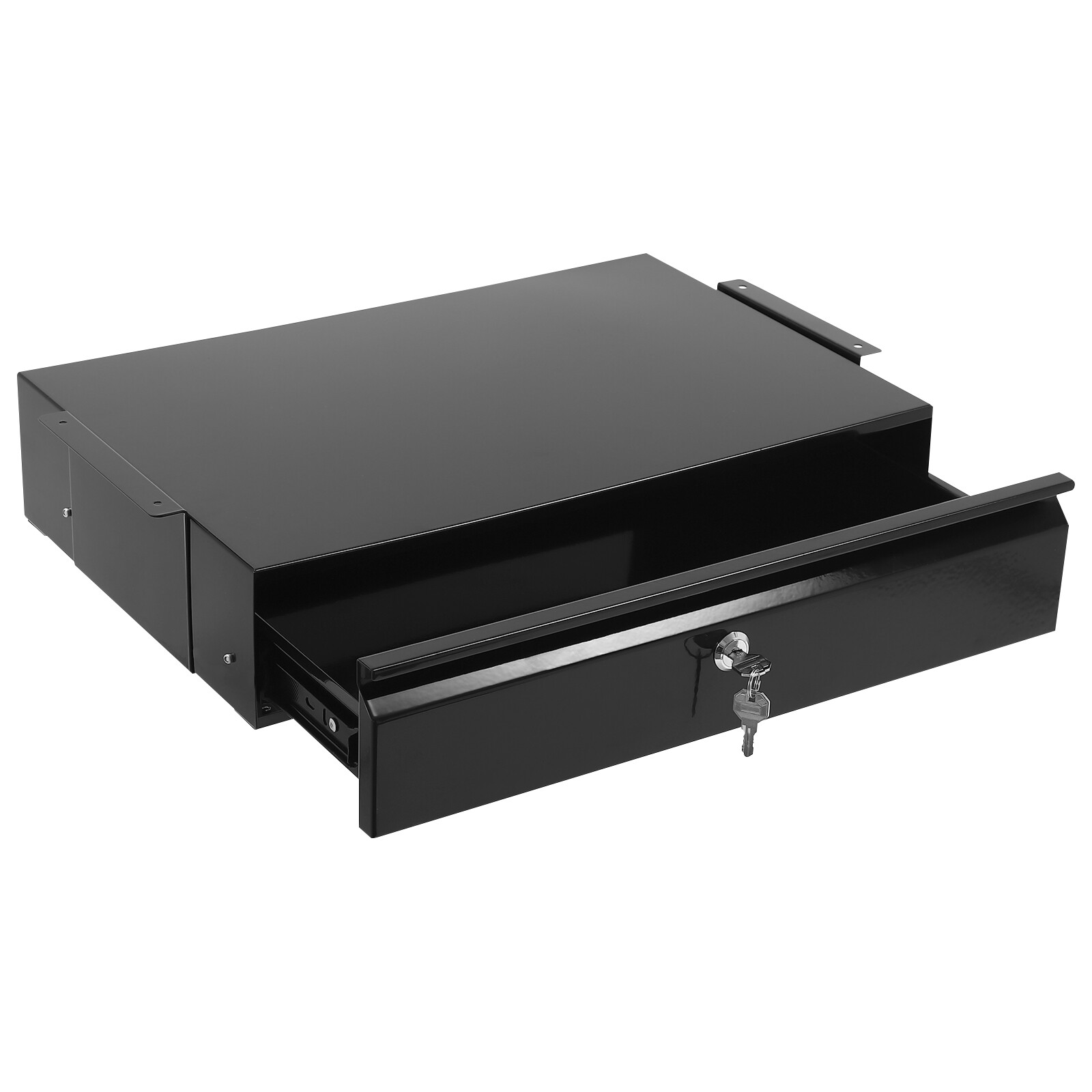 Slide Out Cabinet Drawer Pull Out Under Desk Drawer For Office With Lock Black