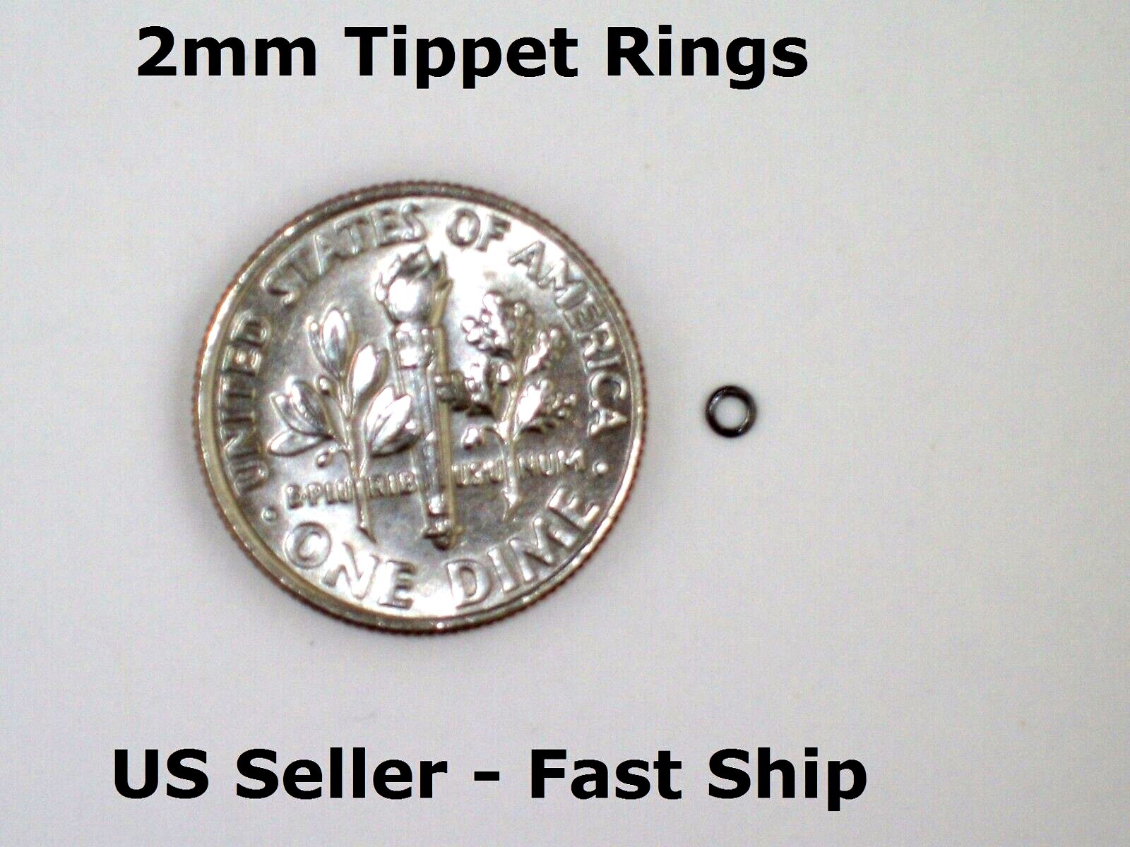 2mm Tippet Rings Dry/Wet/Nymph Fly Fishing Leader Tippet Ring Black + Free Ship