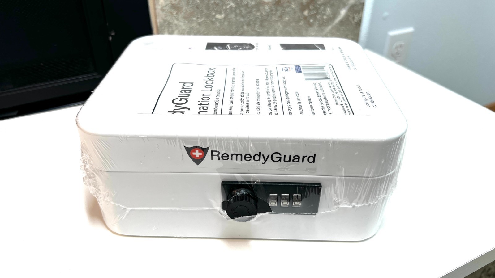 RemedyGuard Combination Lock Box White Stackable Easy Carry Solid Metal