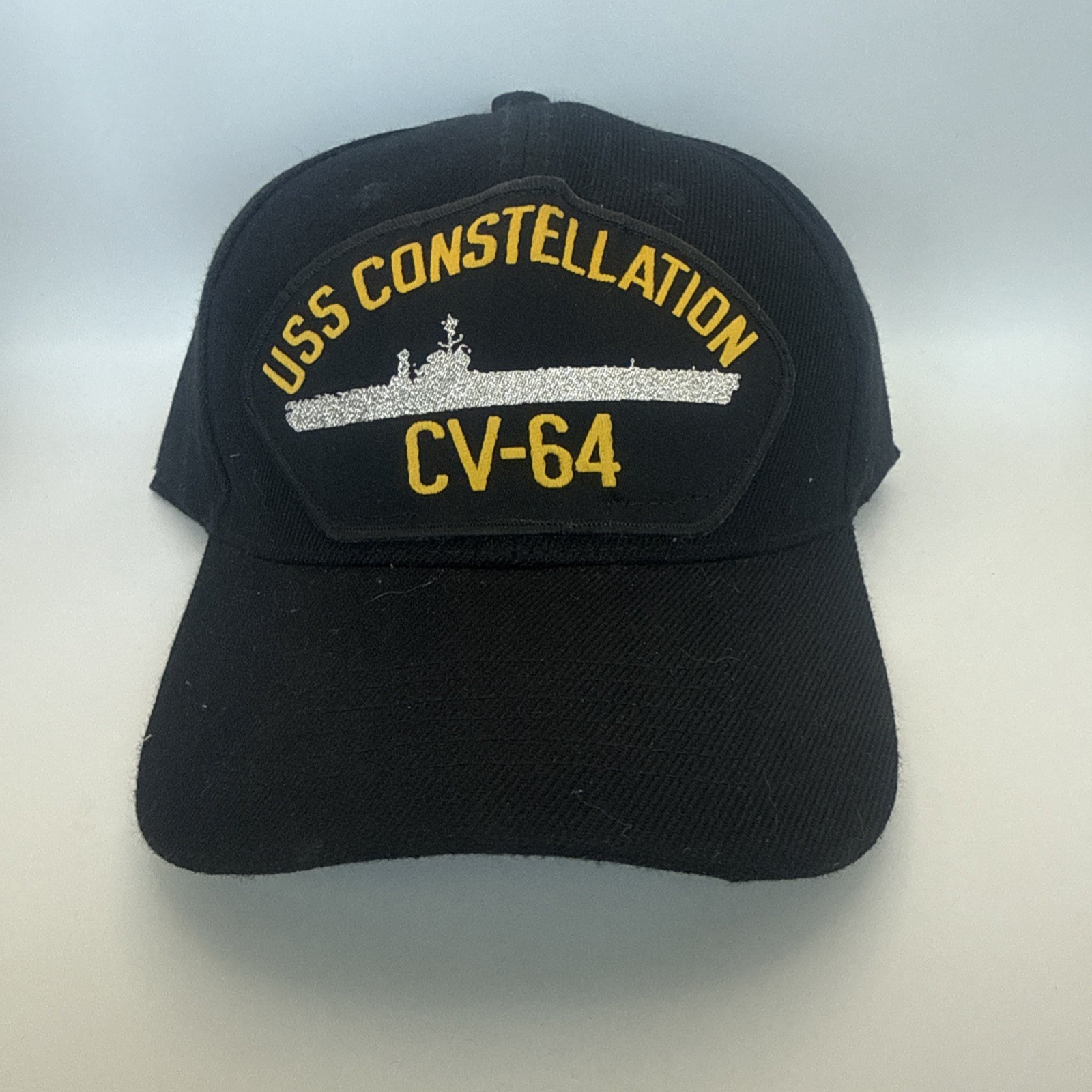 U.S. NAVY USS CONSTELLATION CV-64 TRUCK HAT BASEBALL CAP IN BLACK