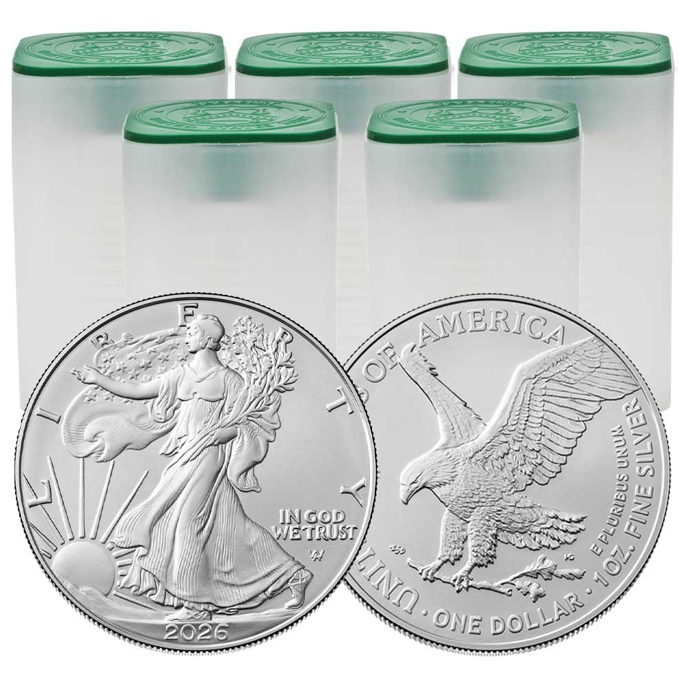 Lot of 100 - 2026 $1 American Silver Eagle 1 oz BU