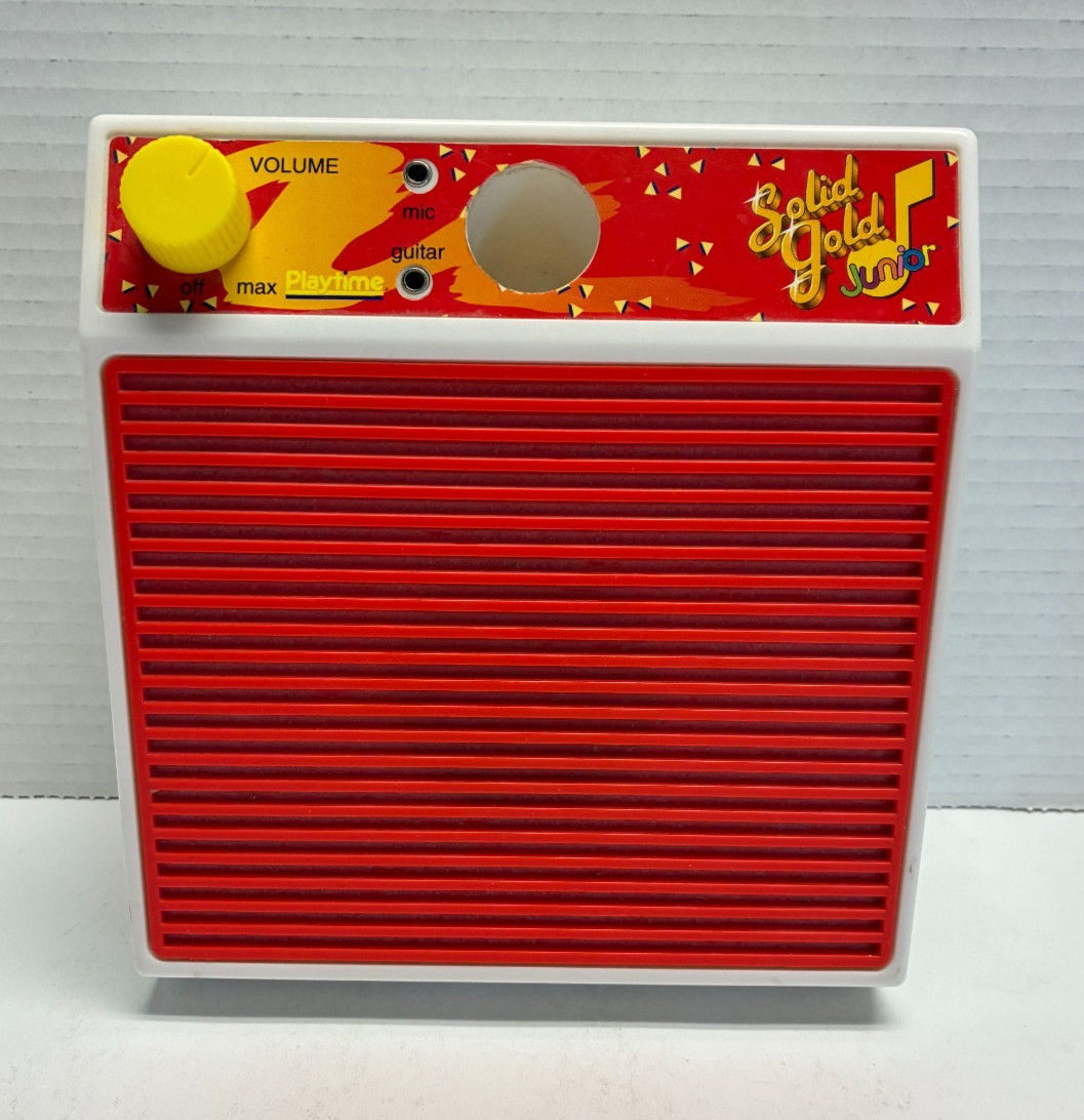 D1 Playtime Solid Gold Junior Battery-Powered Speaker w/Microphone As Is 1990