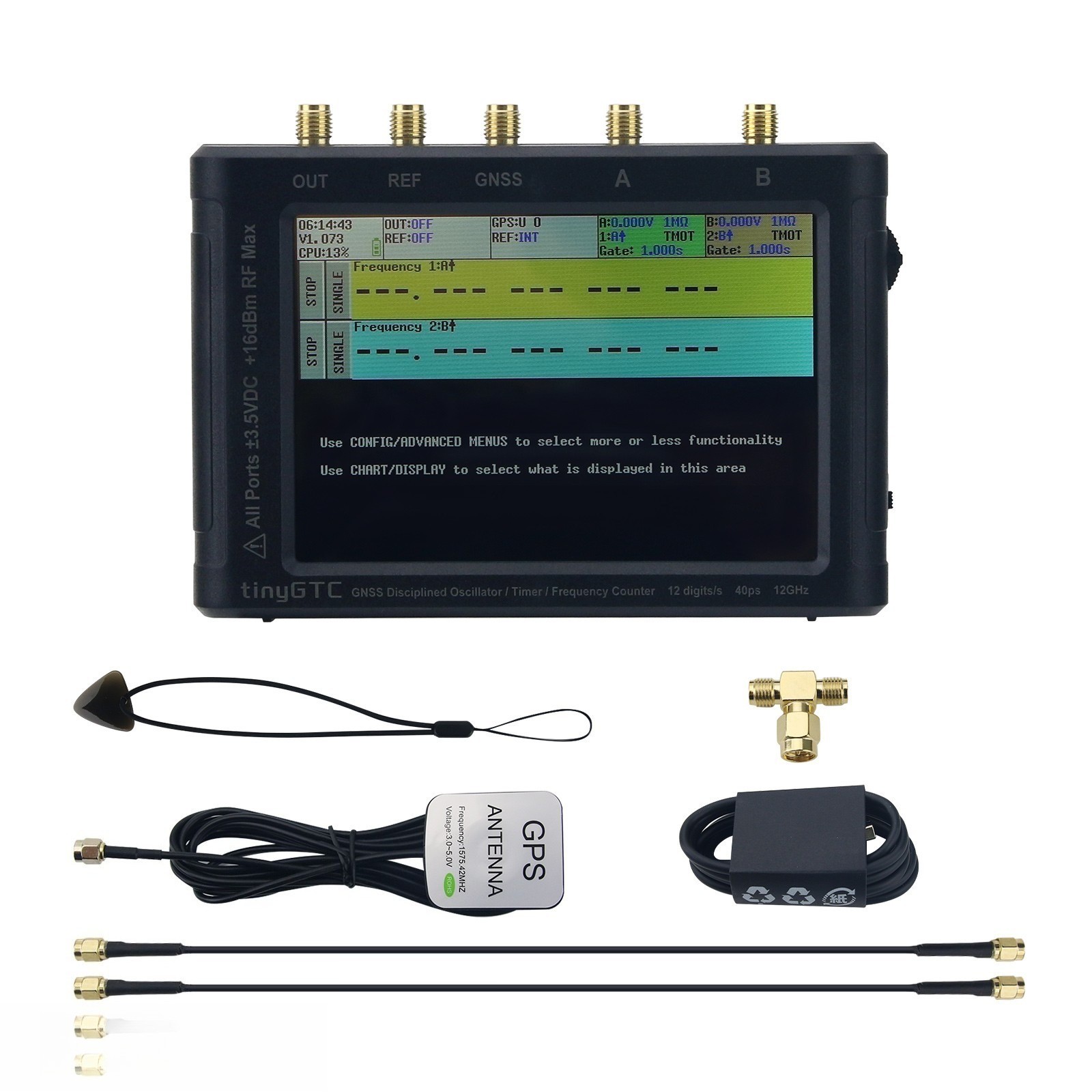 TINYGTC ZC412 0.1Hz-12.8GHz Handheld 12Bit High Precision Frequency Counter Set