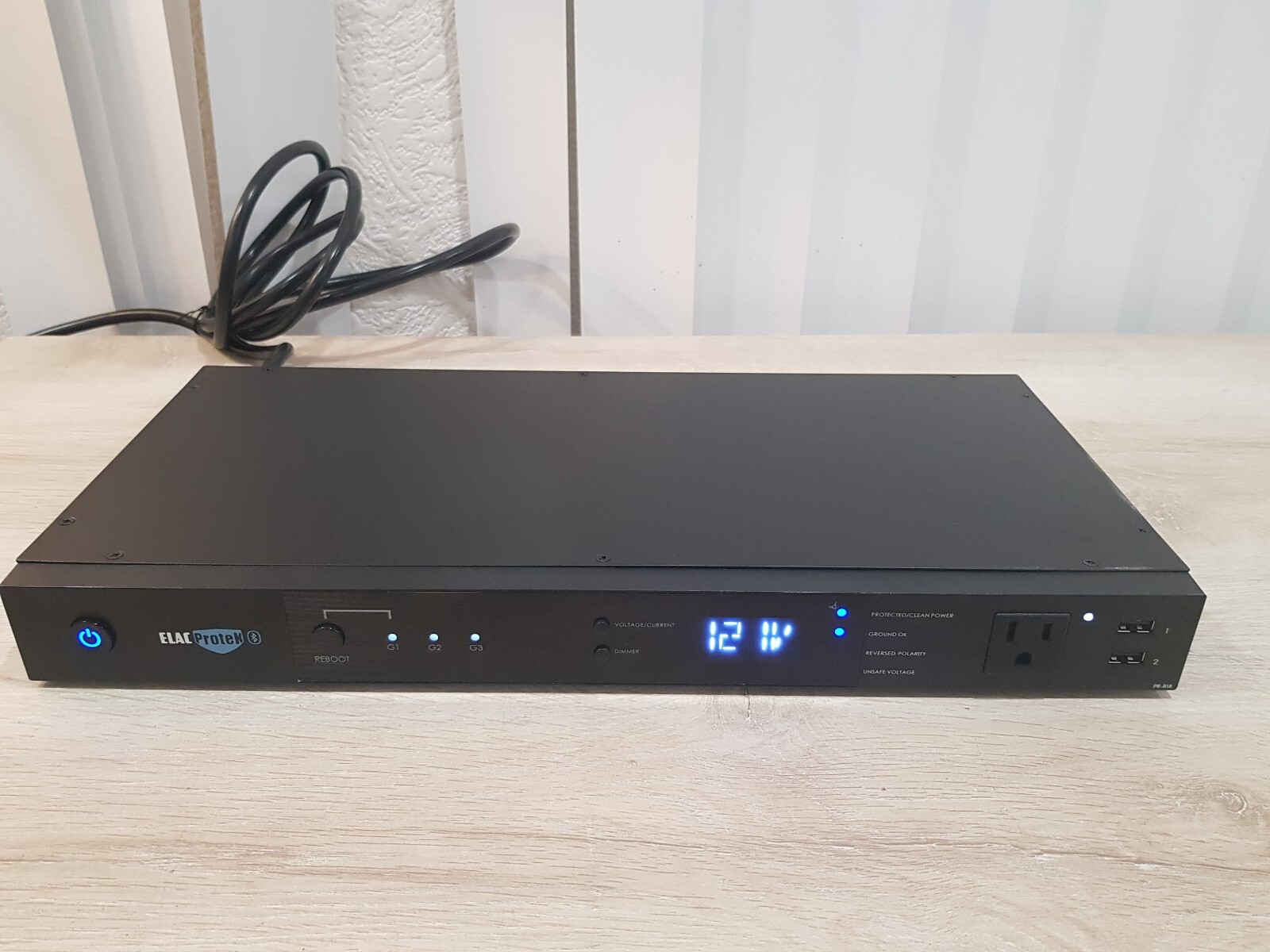 ELAC Protek PR-81B 9 Outlet Surge Protector, Power Conditioner-Bluetooth App
