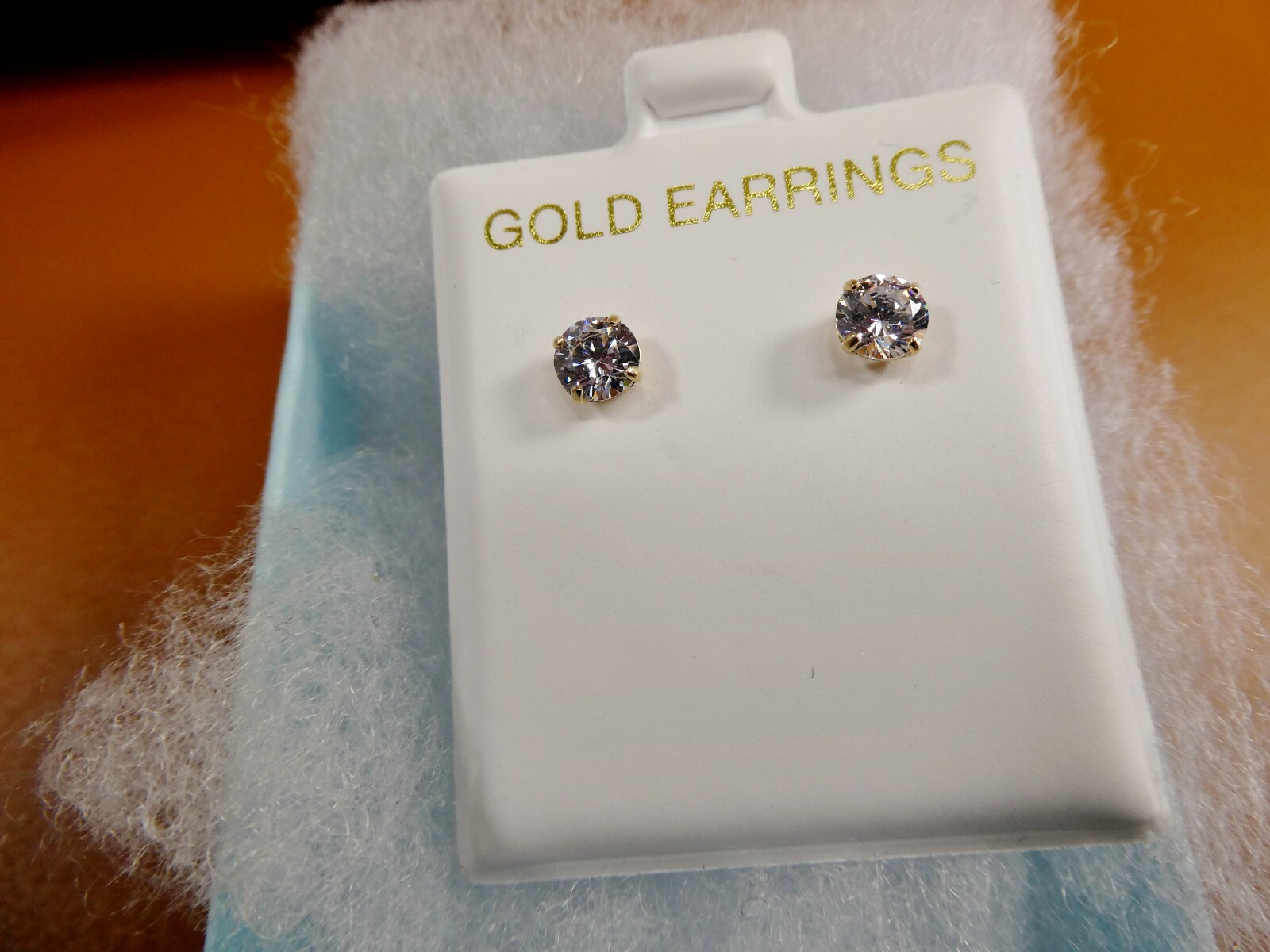 10K REAL SOLID YELLOW GOLD STUD PUSH POST PRONG SETTING BASKET EARRING
