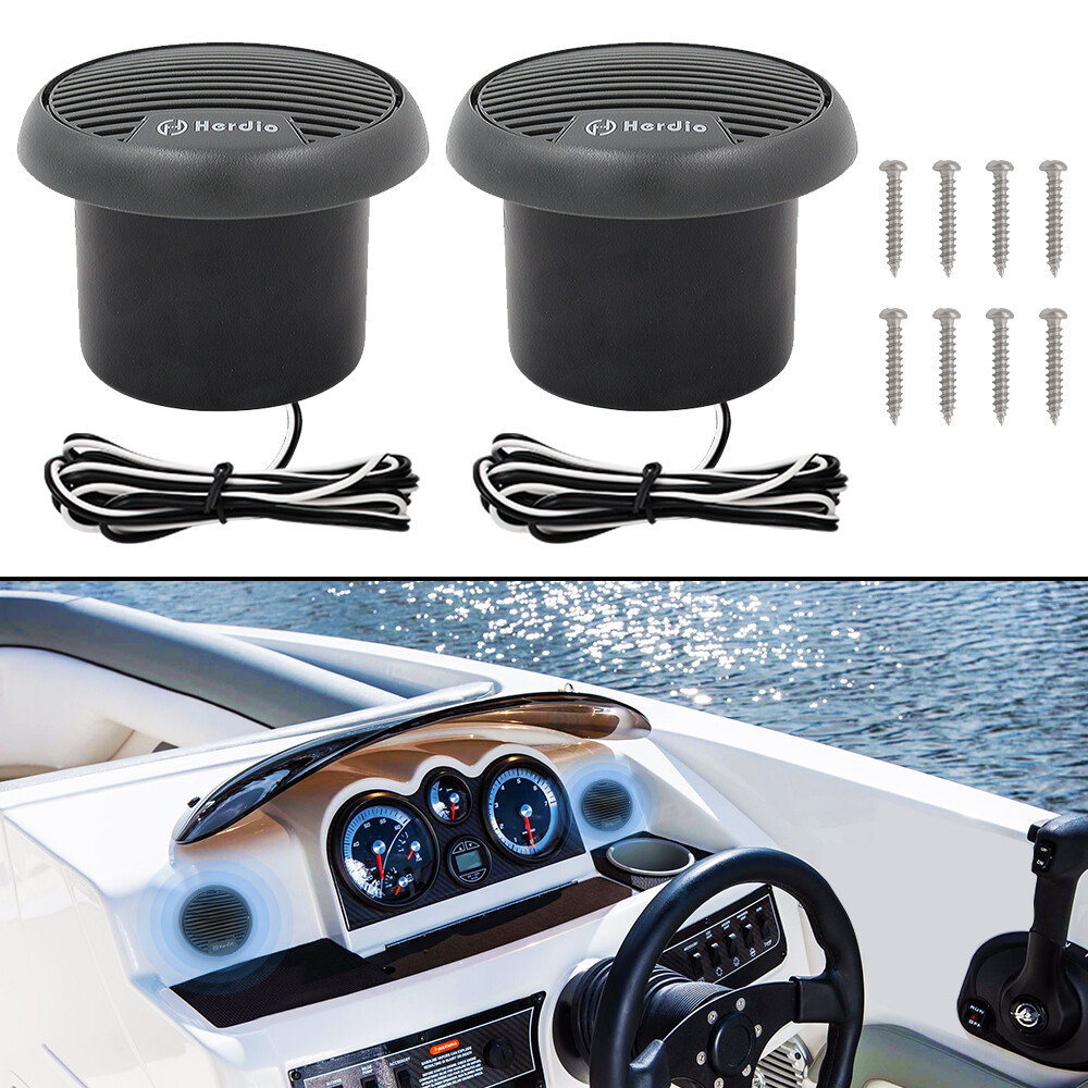 Herdio 2 Pack 3" Marine Coaxial Speakers 140W Waterproof for Boat UTV Motorcycle