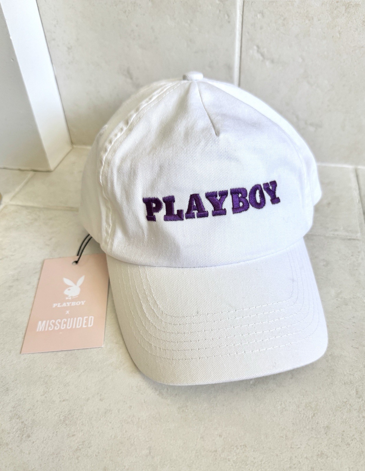 Playboy Bunny & Misguided White Adjustable Cap - NEW