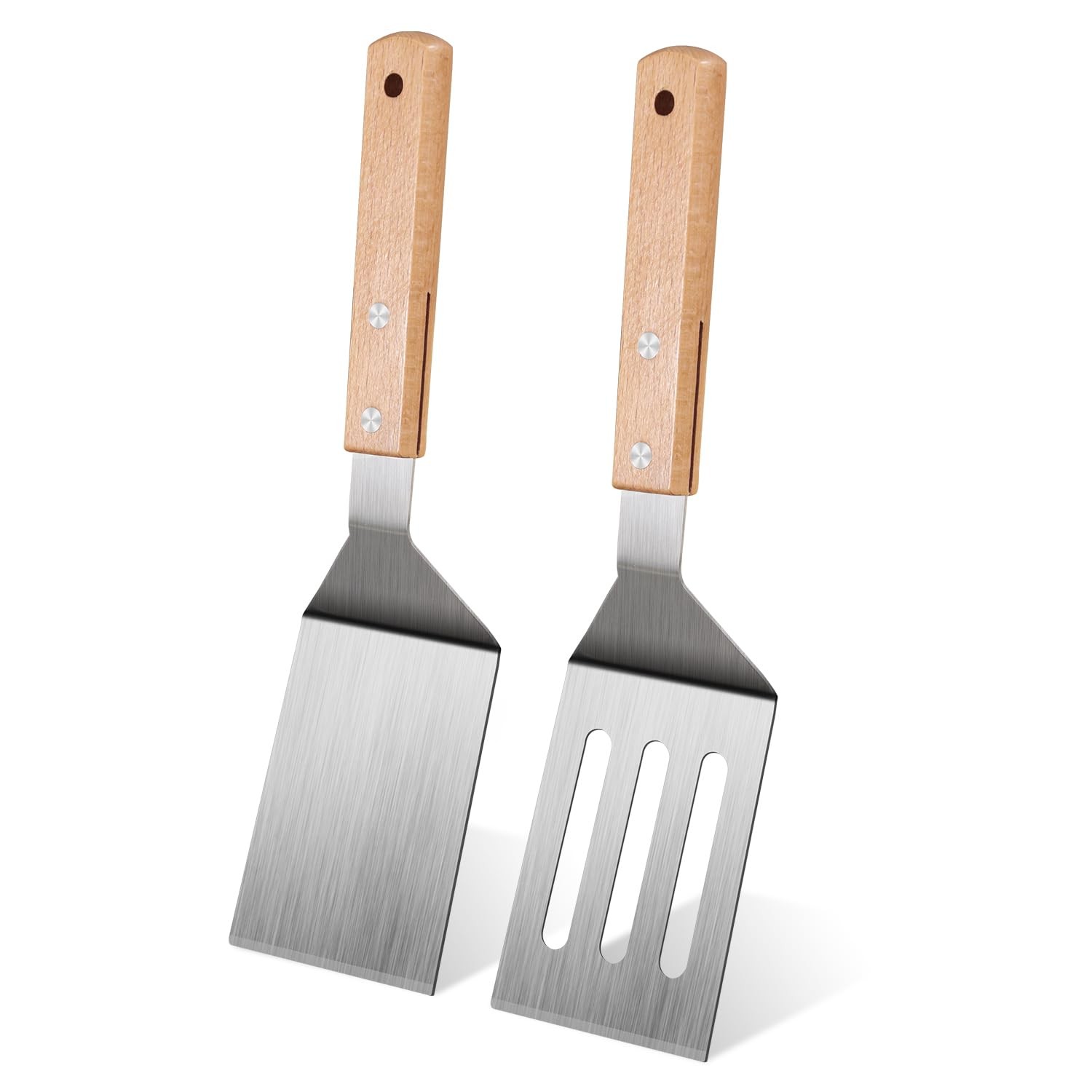 Stainless Steel Spatula Set, 2 Pcs Metal Spatulas for Kitchen Use, Professional