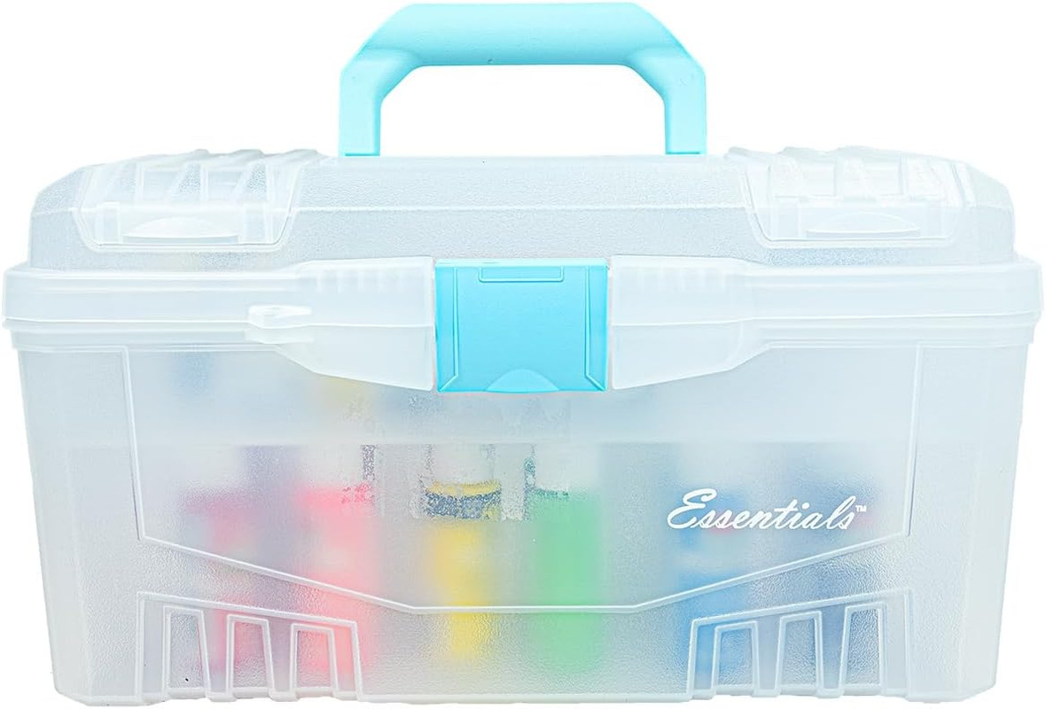 17" Twin-Top Supply Box - Portable Art & Craft Organizer with Dual Compartments