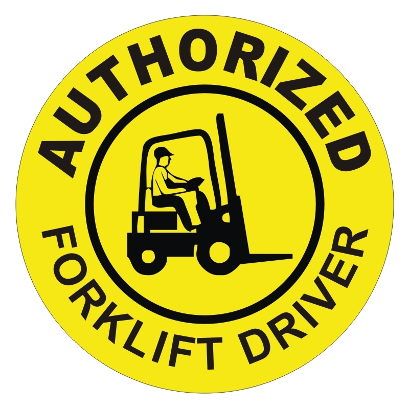 Authorized Fork Lift Driver Hard Hat Decal / Sticker Forklift Pallet Tow Motor
