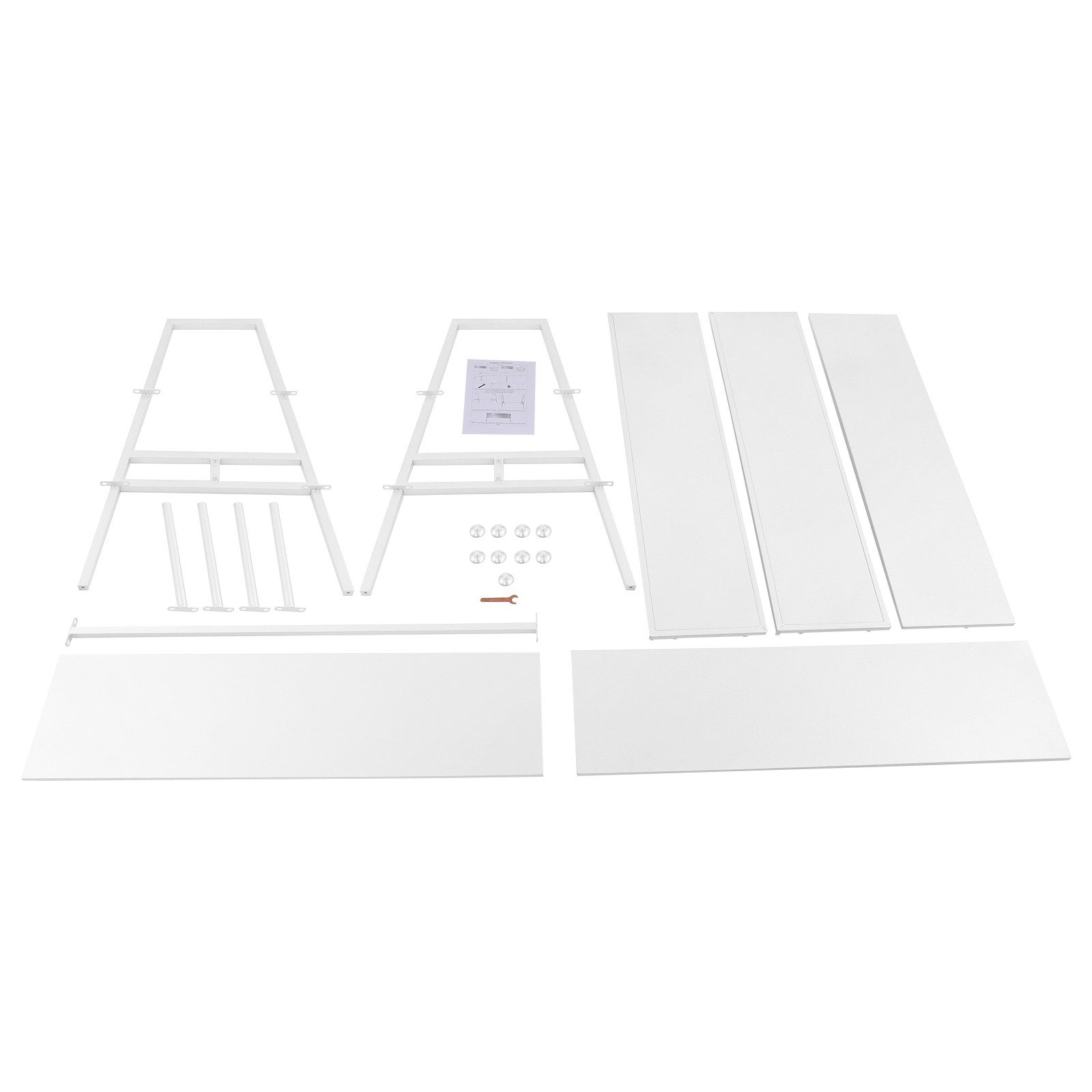 Modern Standing Display Rack, Double Side Clothing Shop Display Tables White