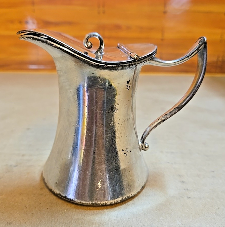 Vintage Colonial Silver Co Quadruple Plate Creamer w/ Lid; "1409"; Portland, ME