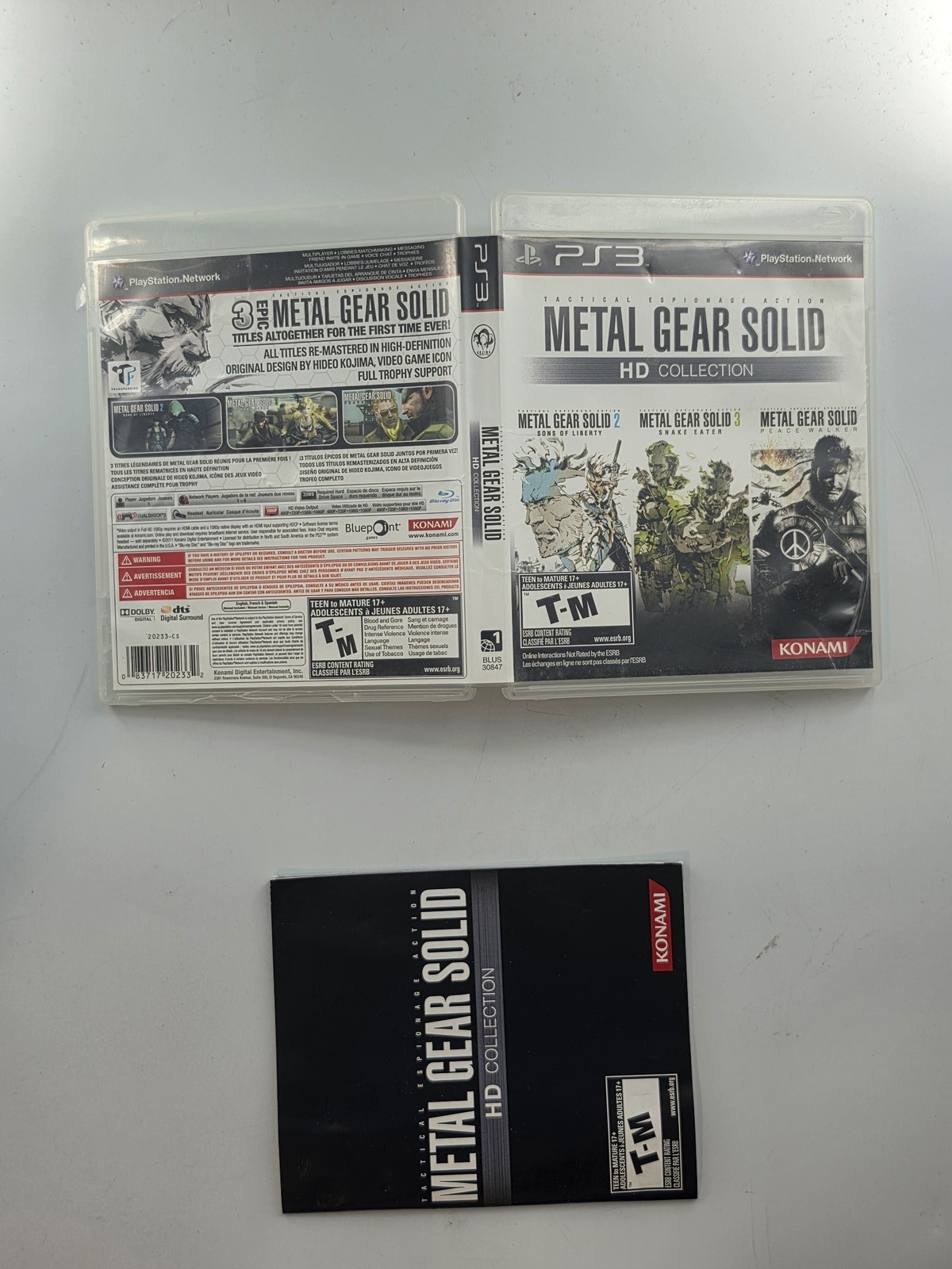 Metal Gear Solid HD Collection Case and Manual Only PS3
